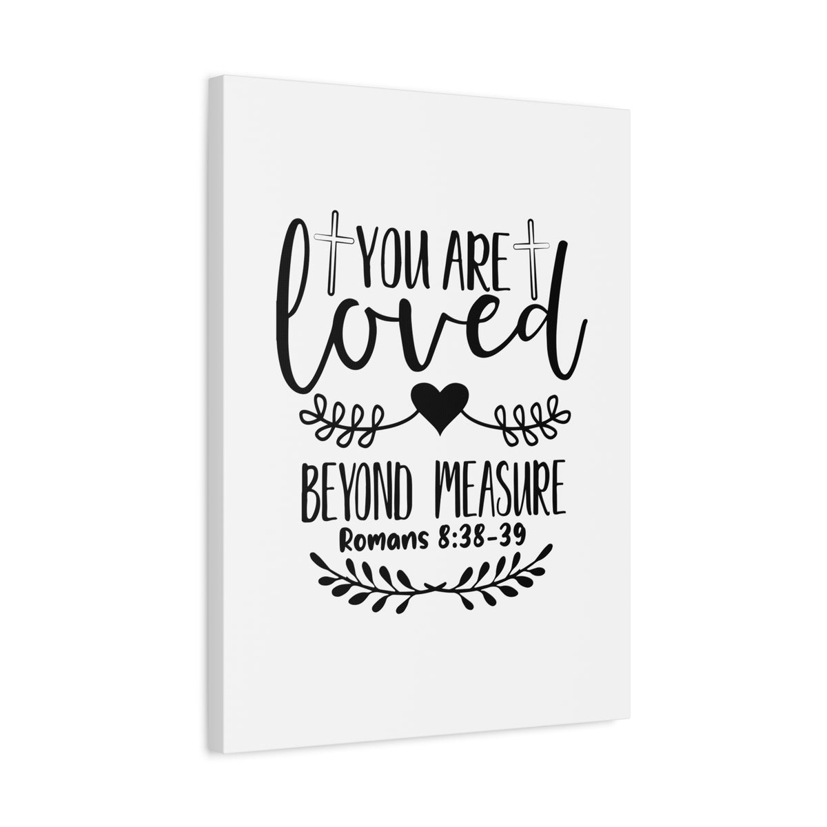Scripture Canvas You Are Loved White Romans 8:38-39 Christian Wall Art Bible Verse Print Ready to Hang