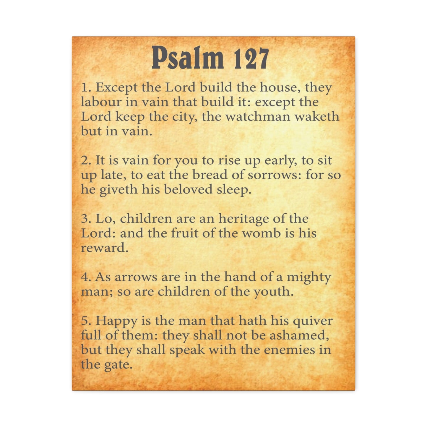Scripture Walls Psalm 127 Gold Bible Chapter Canvas Christian Wall Art Ready to Hang