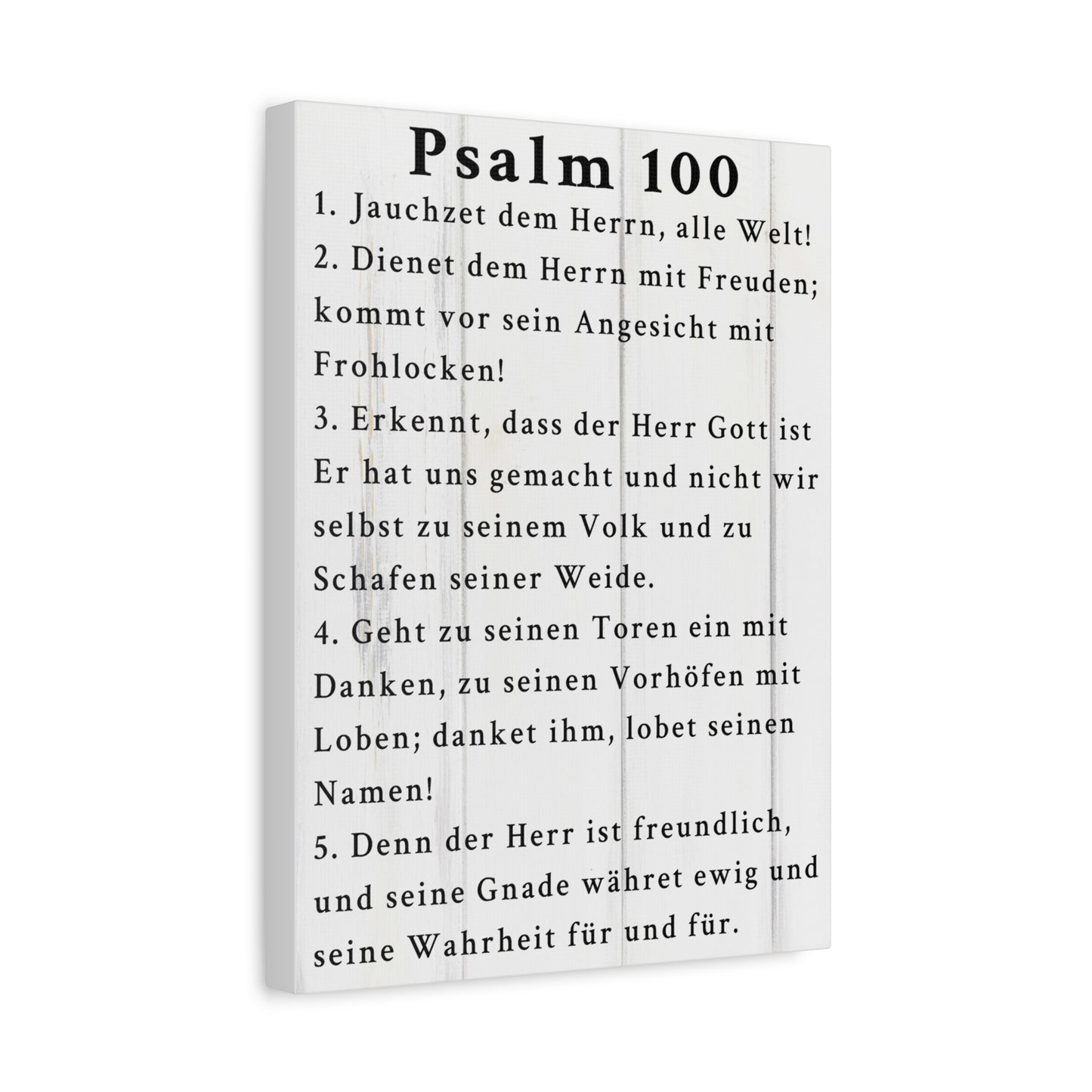 Scripture Walls Psalm 100 German White Bible Verse Canvas Christian Wall Art Ready to Hang Unframed