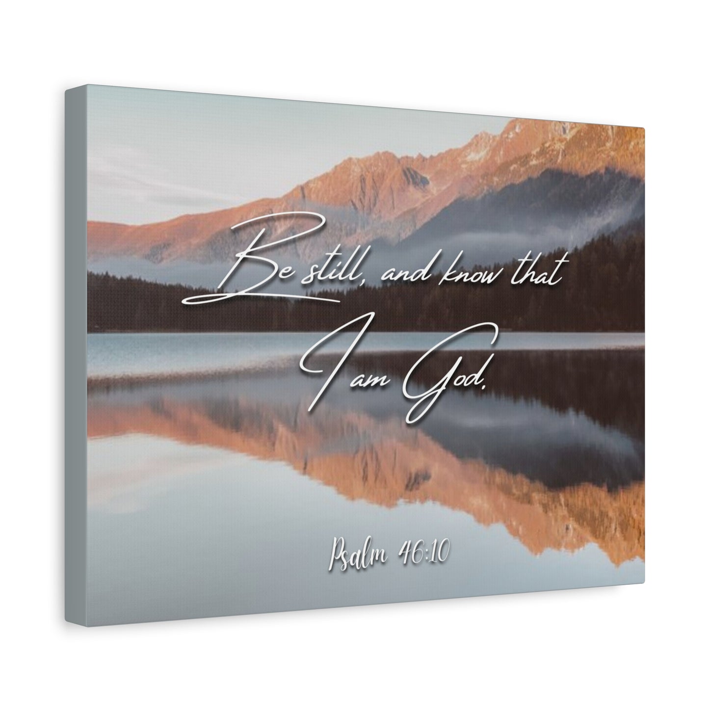 Scripture Canvas Be Still & Know I Am God Psalm 46:10 Christian Wall Art Bible Verse Print Ready to Hang