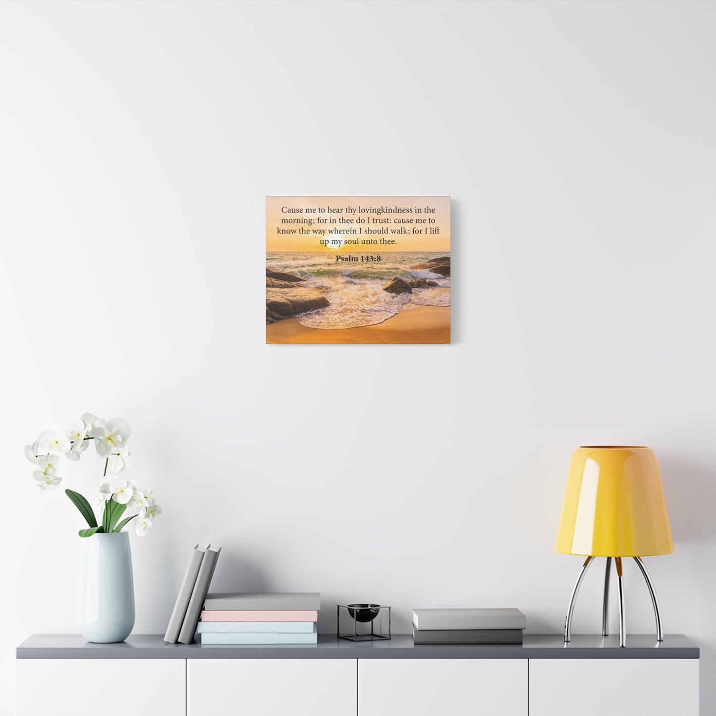 Bible Verse Canvas Lovingkindness Psalm 143:8 Christian Home Décor Wall Art Scripture Ready to Hang Faith Print