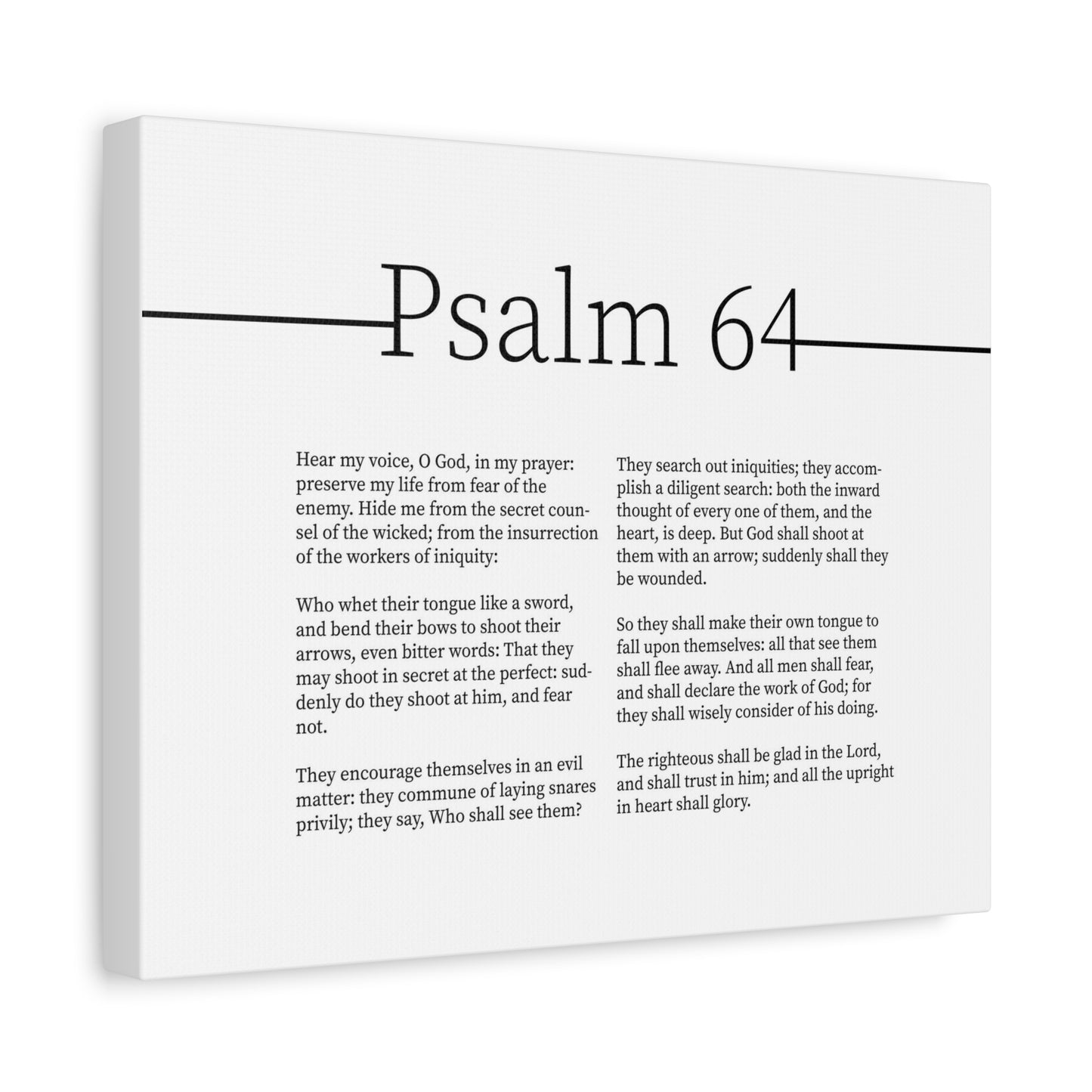 Scripture Canvas Preserve My Life Psalm 64 Christian Wall Art Bible Verse Print Ready to Hang
