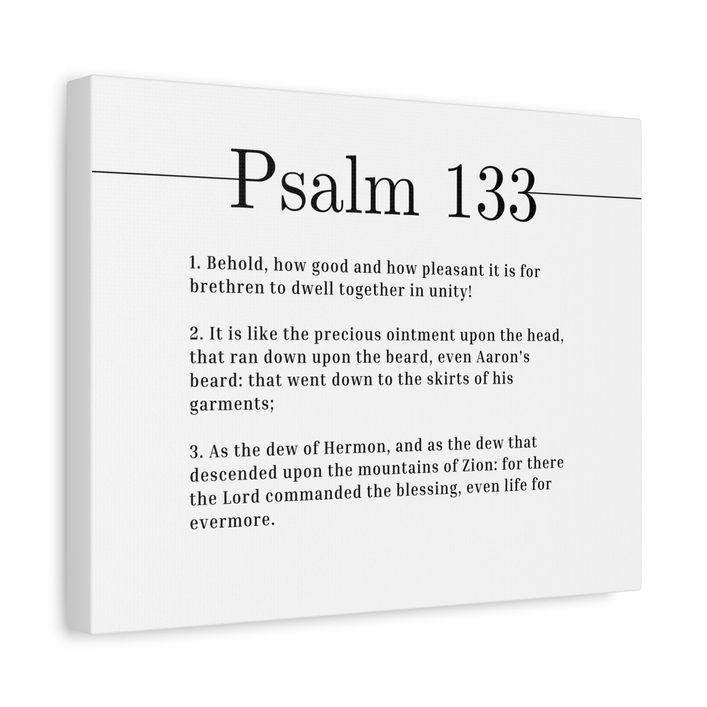Scripture Canvas Dwell Together In Unity Psalm 133 Christian Wall Art Bible Verse Print Ready to Hang