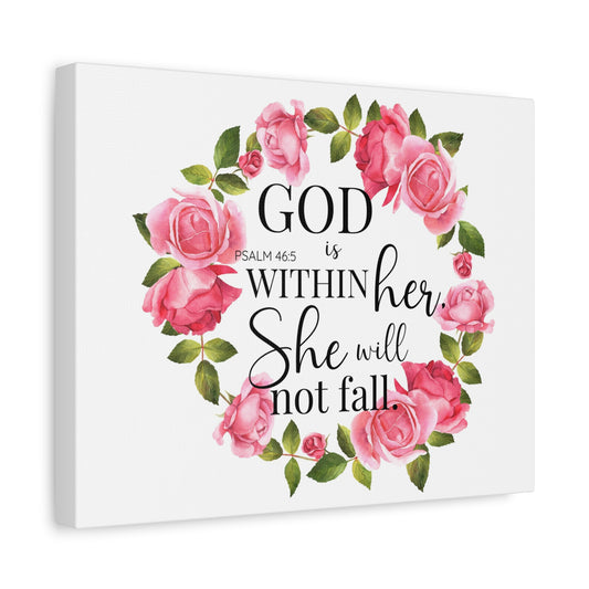 Scripture Walls Psalm 46:5 God is Within Her Bible Verse Canvas Christian Wall Art Ready to Hang Unframed