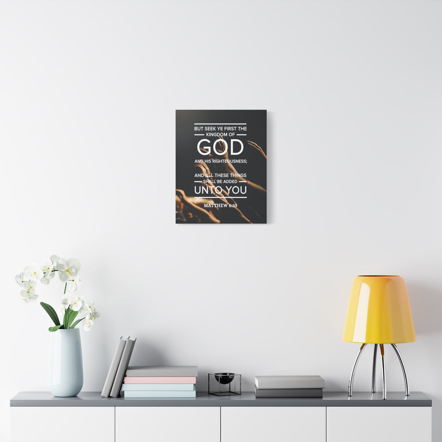 Scripture Canvas Kingdom of God Matthew 6:33 Christian Wall Art Bible Verse Print Ready to Hang