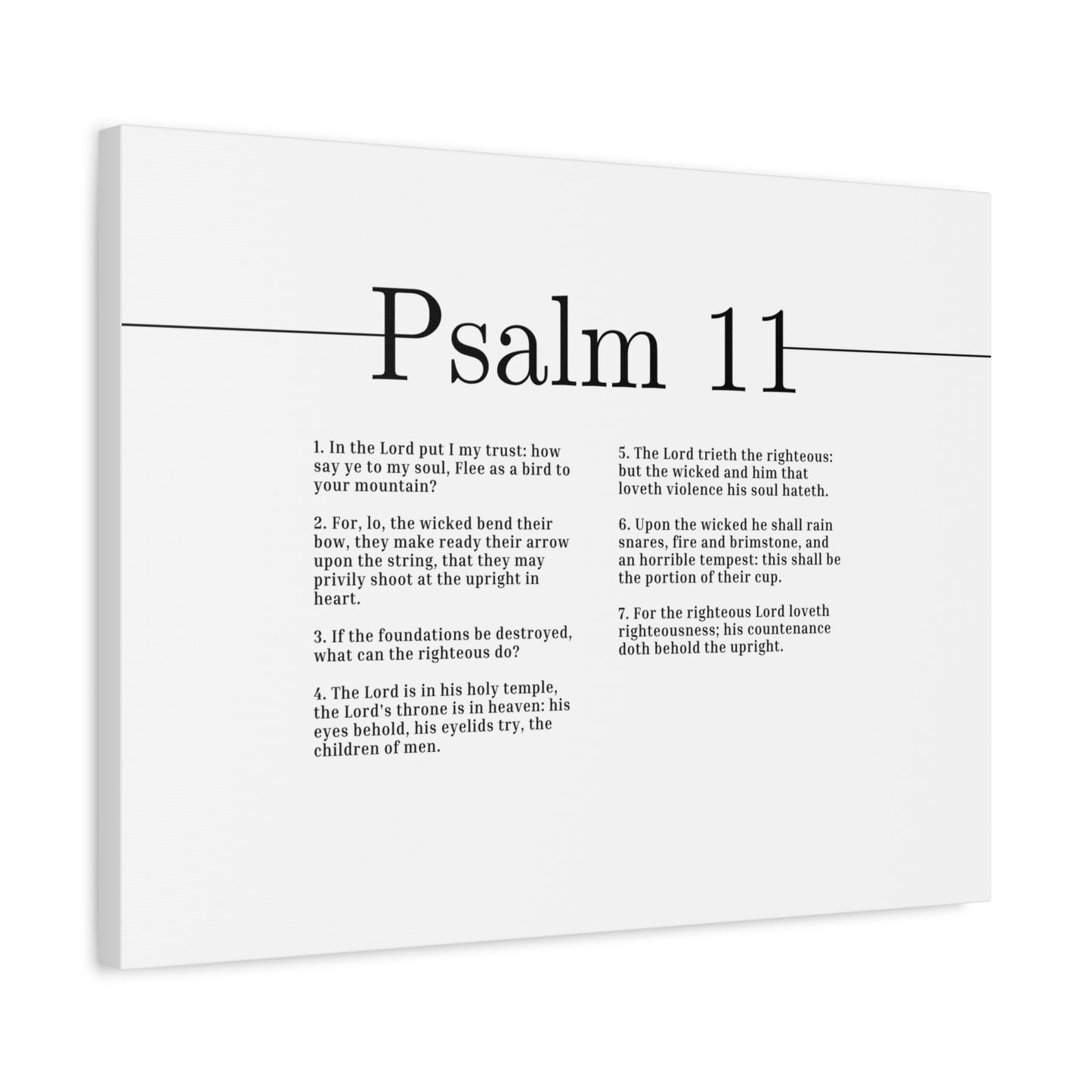 Scripture Canvas In The Lord I Put My Trust Psalm 11 Christian Wall Art Bible Verse Print Ready to Hang