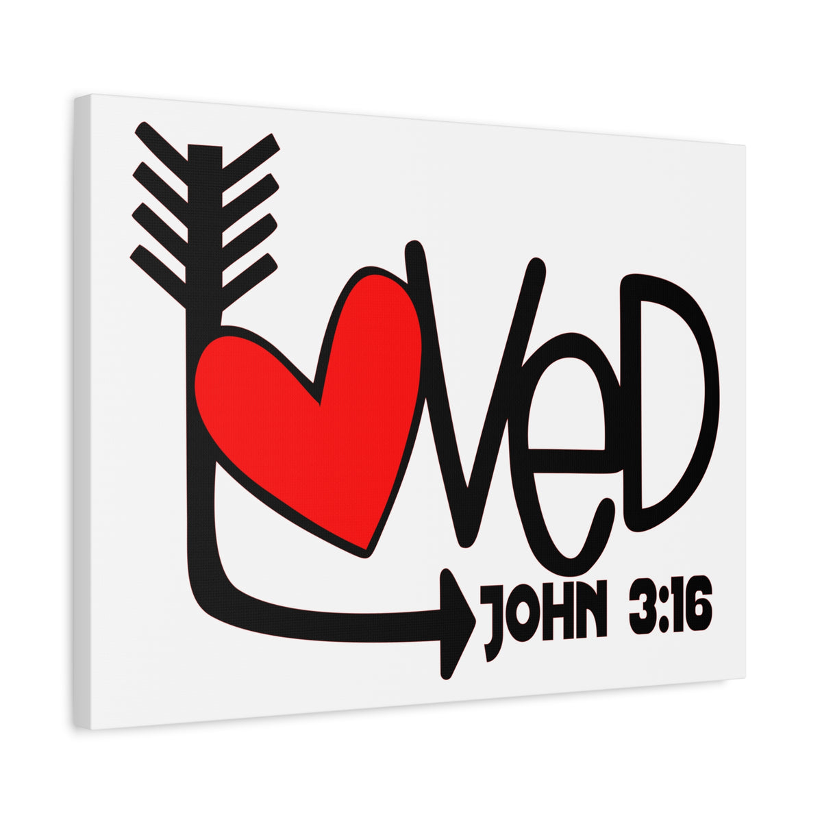 Scripture Canvas Loved John 3:16 Christian Wall Art Bible Verse Print Ready to Hang