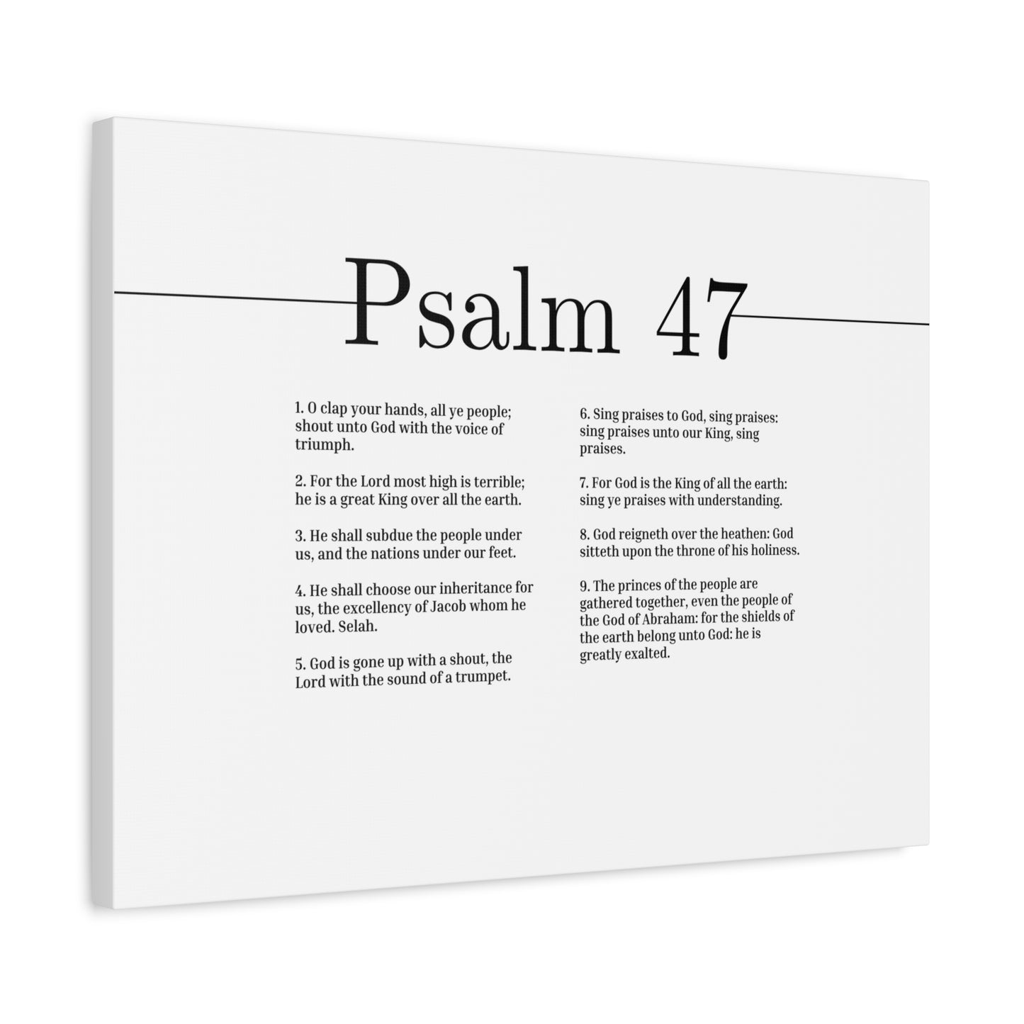 Scripture Canvas For God Is King Psalm 47 Christian Wall Art Bible Verse Print Ready to Hang