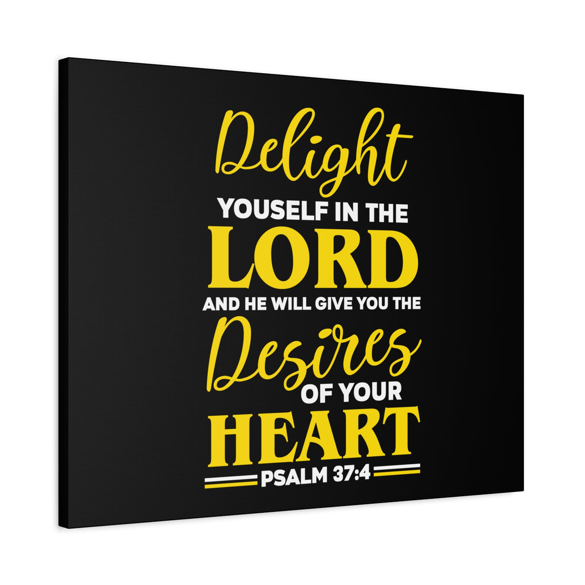 Scripture Canvas Desires Of Your Heart Psalm 37:4 Christian Wall Art Bible Verse Print Ready to Hang