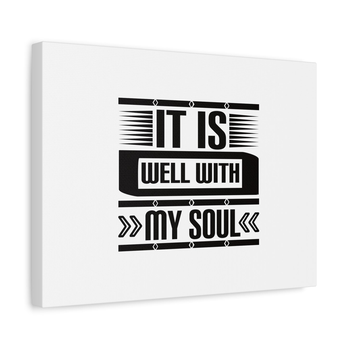 Scripture Canvas It Is Well With My Soul Psalm 42:7 White Christian Wall Art Bible Verse Print Ready to Hang