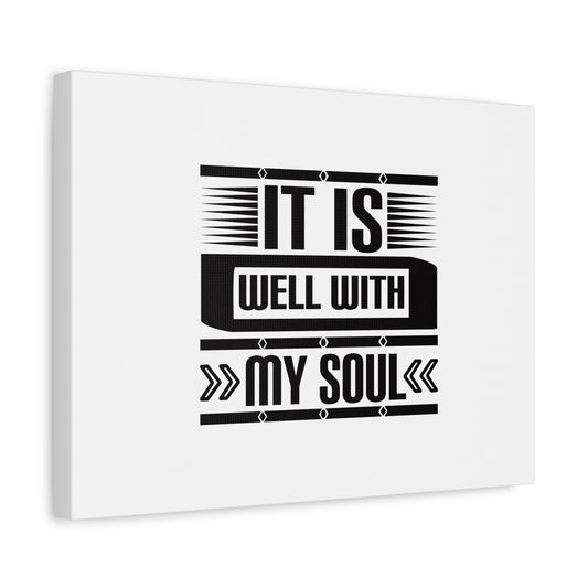 Scripture Canvas It Is Well With My Soul Psalm 42:7 White Christian Wall Art Bible Verse Print Ready to Hang