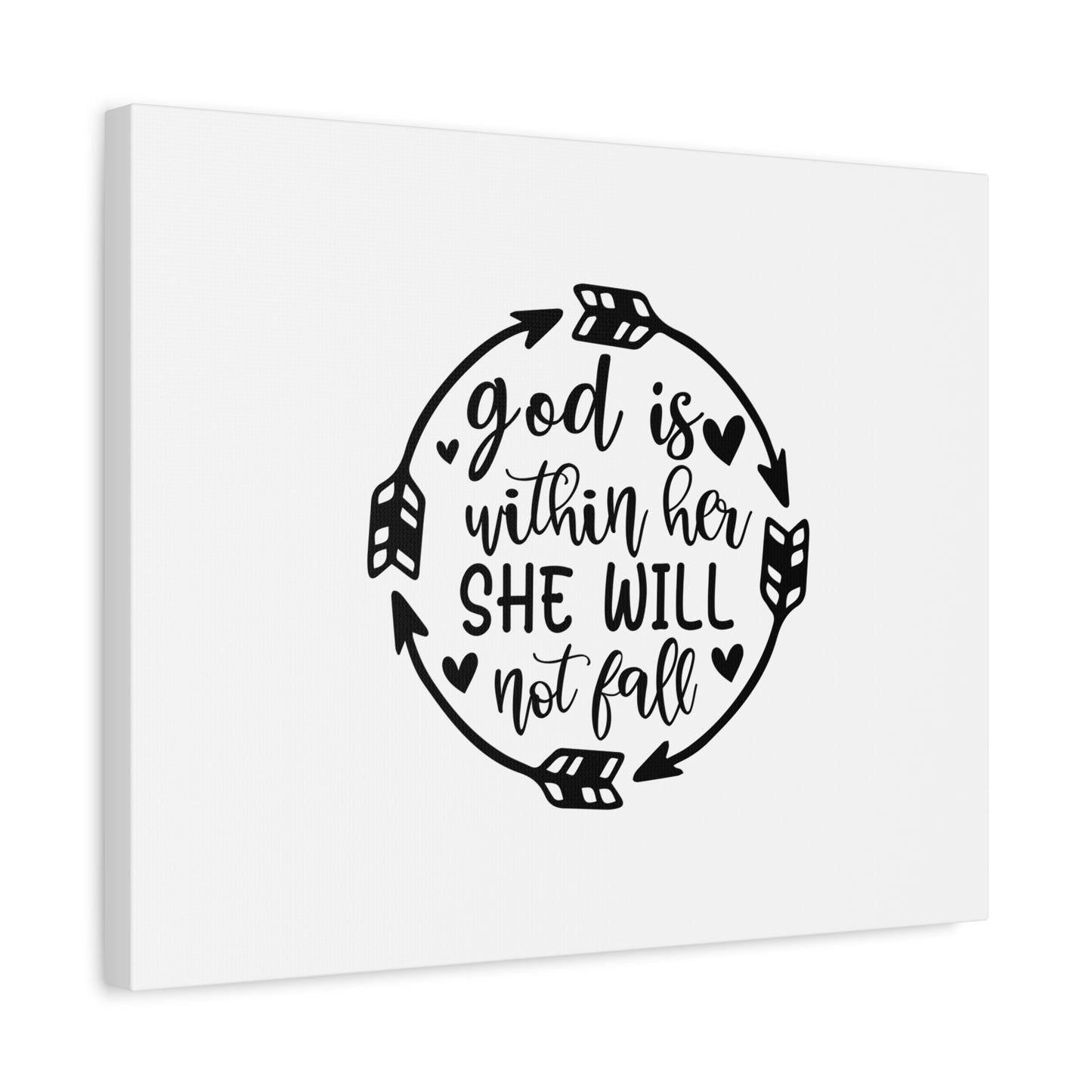 Scripture Canvas God Is Within Her She Will Not Fall Psalm 46:5 Christian Wall Art Bible Verse Print Ready to Hang