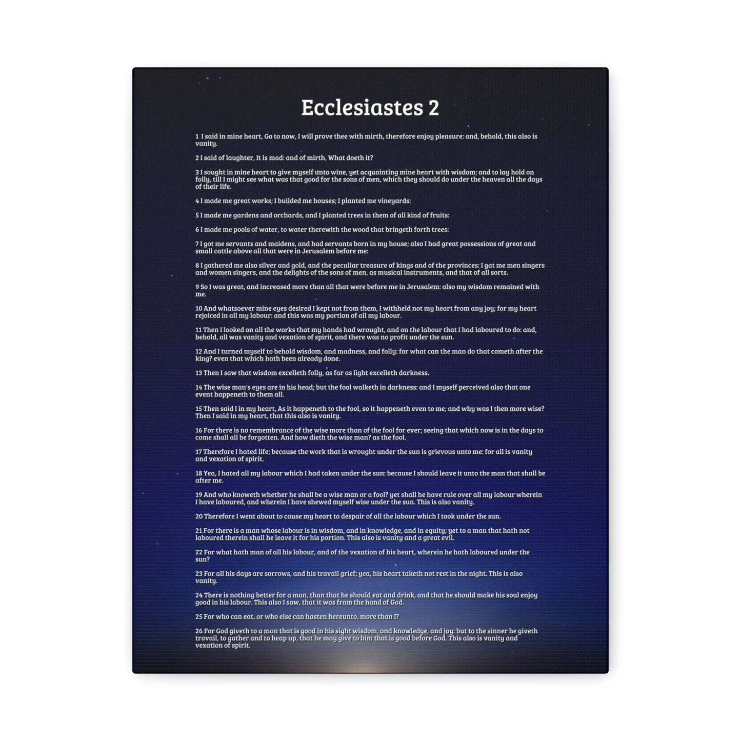 Vanity Of Pleasure & Achievement Ecclesiastes 2 Bible Verse Canvas Christian Wall Art Ready to Hang