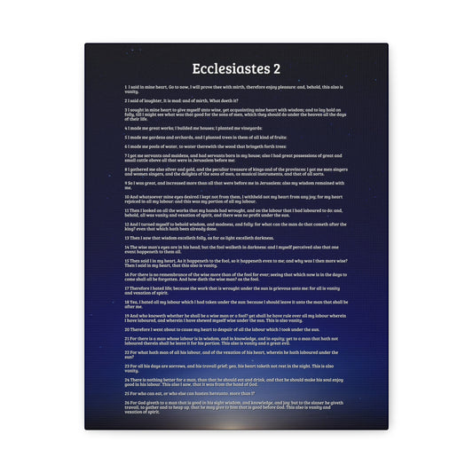 Vanity Of Pleasure & Achievement Ecclesiastes 2 Bible Verse Canvas Christian Wall Art Ready to Hang