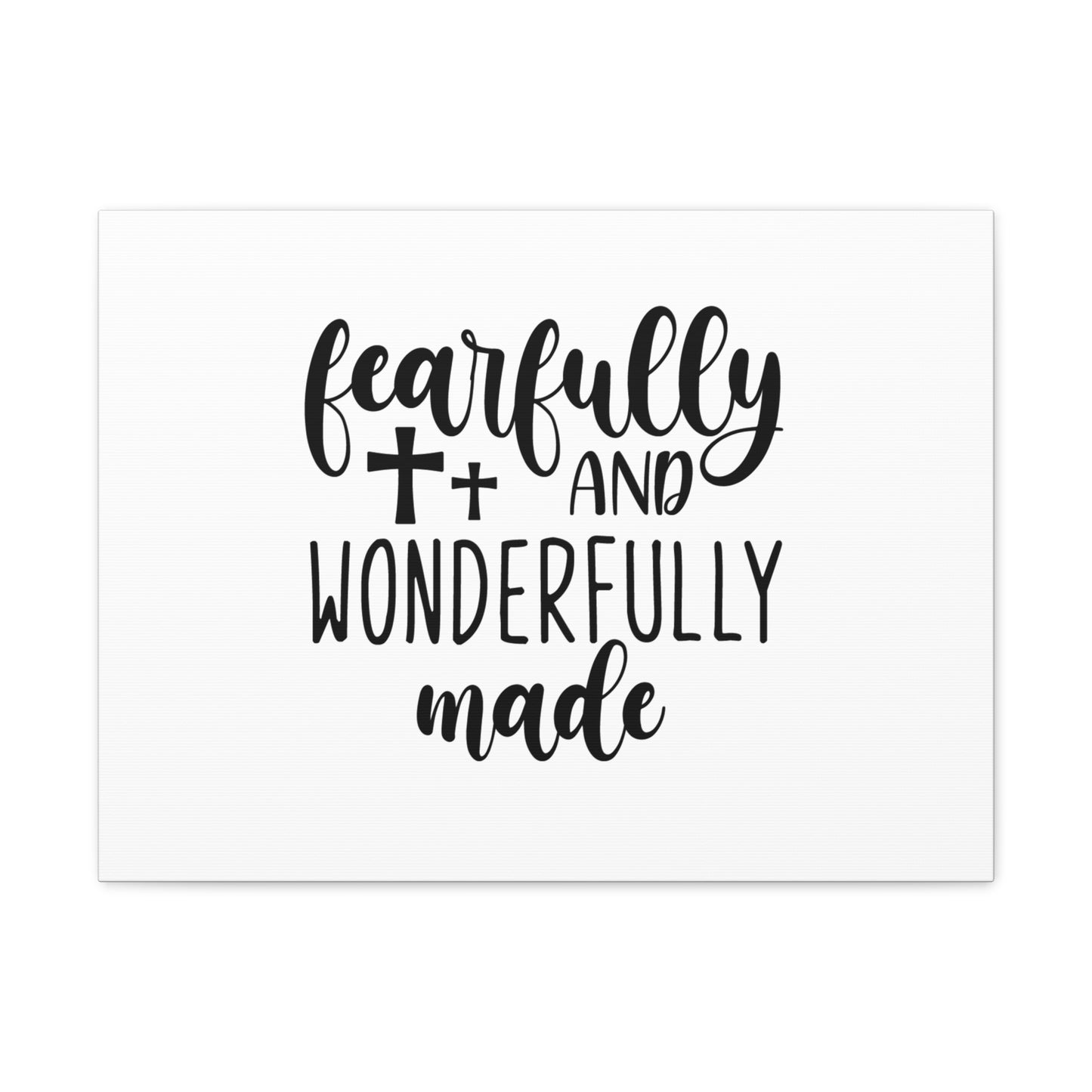 Wonderfully Made Psalm 139:14 Cross White Christian Wall Art Bible Verse Print Ready to Hang