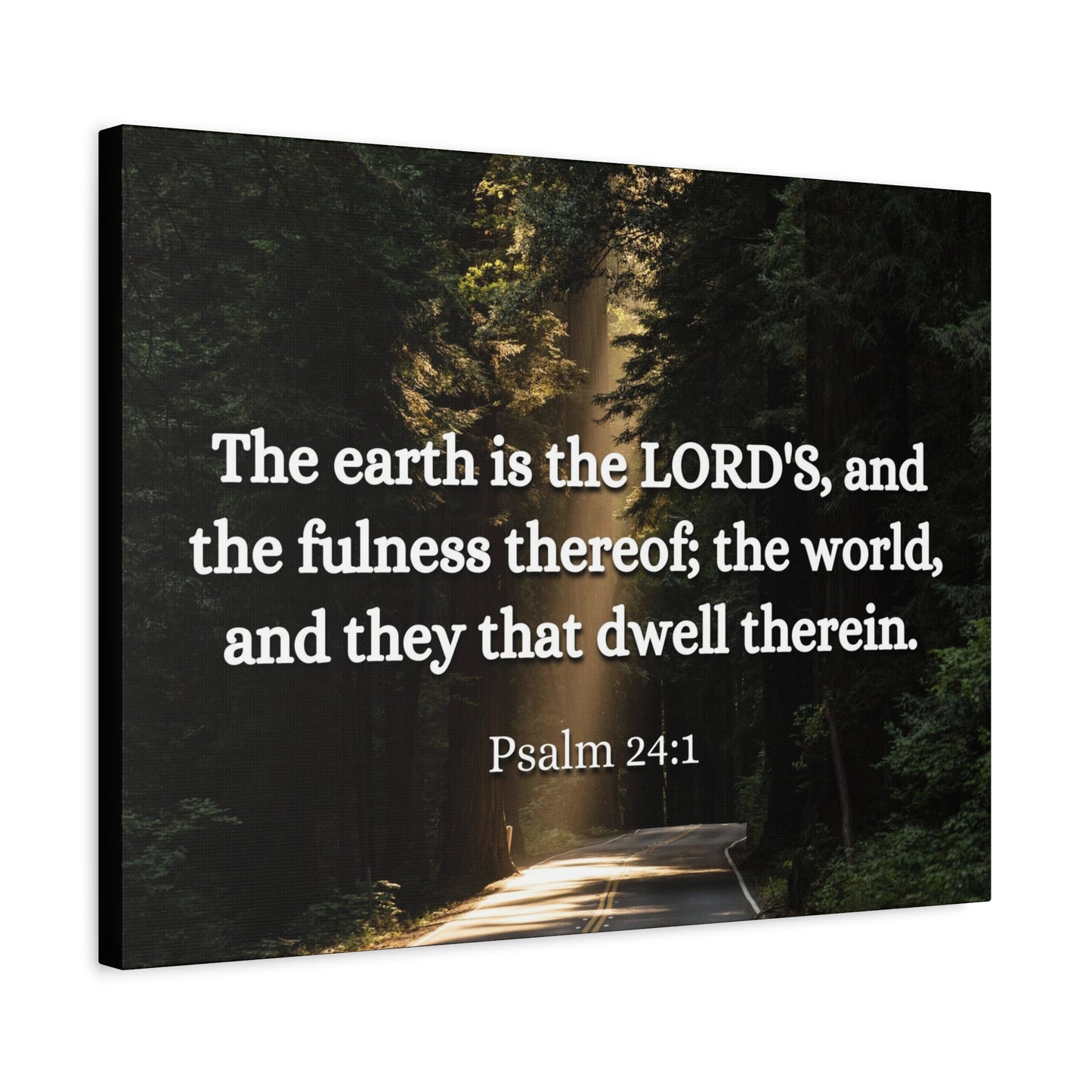 Scripture Canvas The World Psalm 24:1 Christian Wall Art Bible Verse Print Ready to Hang