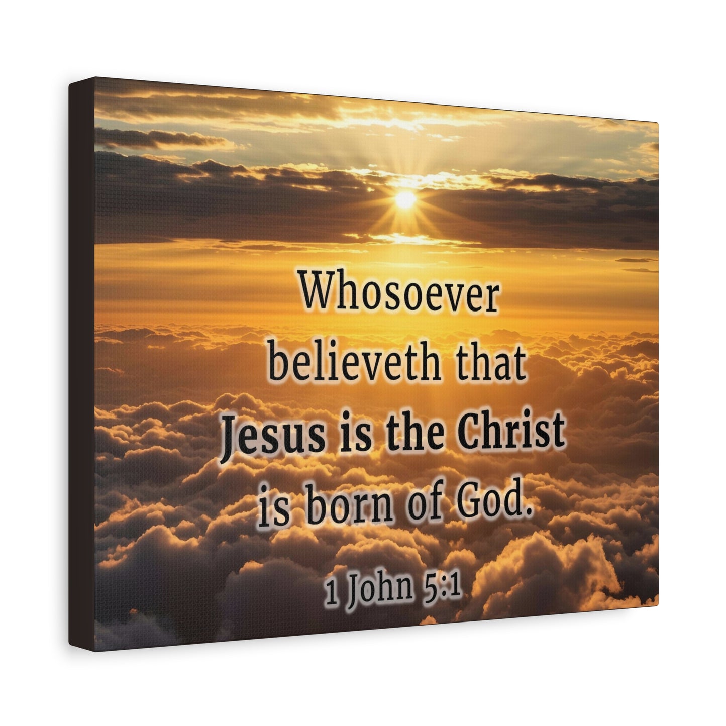 Scripture Walls 1 John 5:1 Born of God Sun Bible Verse Canvas Christian Wall Art Ready to Hang Unframed