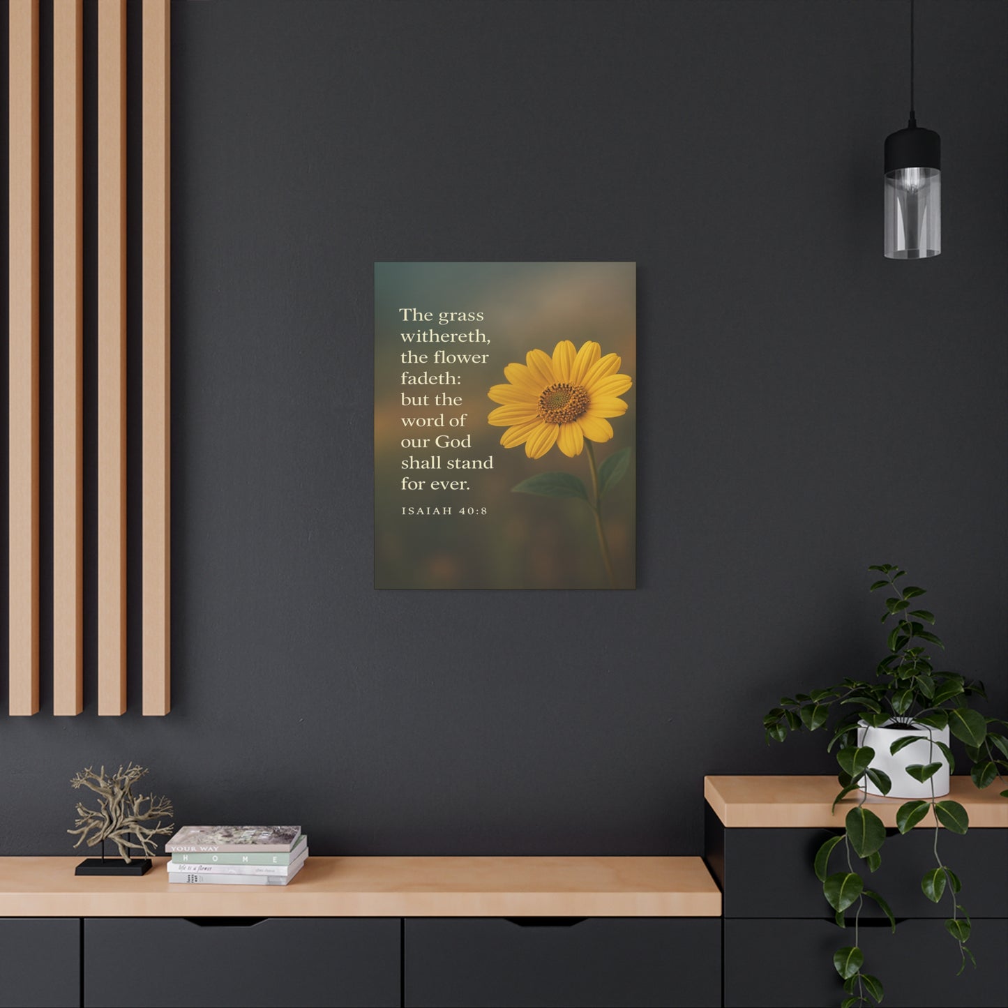 Bible Verse Canvas Isaiah 40:8 Christian Home Décor Wall Art Scripture Ready to Hang Faith Print