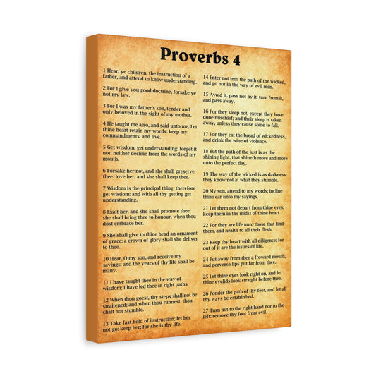 Scripture Walls Proverbs Chapter 4 Gold Bible Canvas Christian Wall Art Ready to Hang Unframed