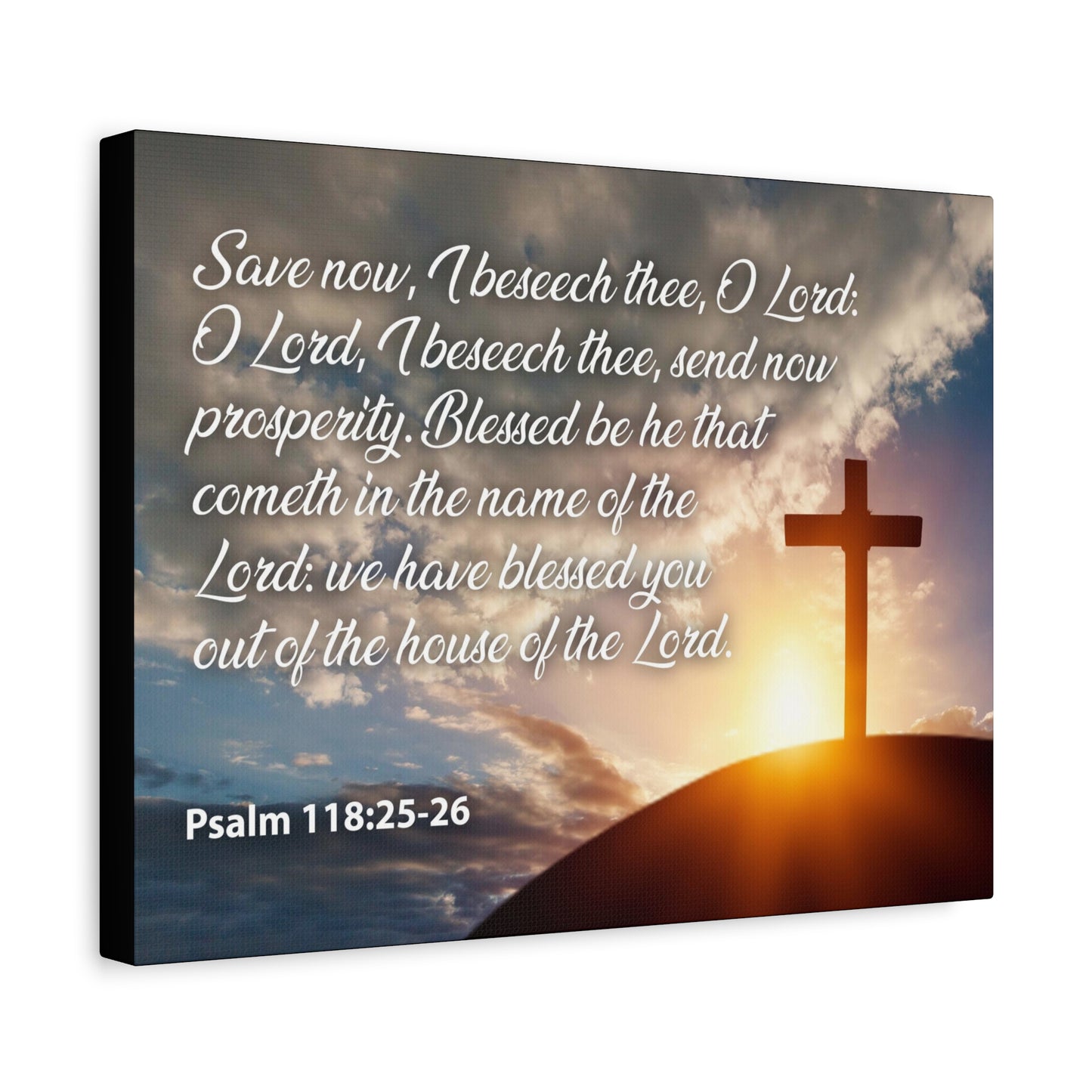 Bible Verse Canvas The House of The Lord Psalm 118:25-26 Christian Home Decor Scripture Art