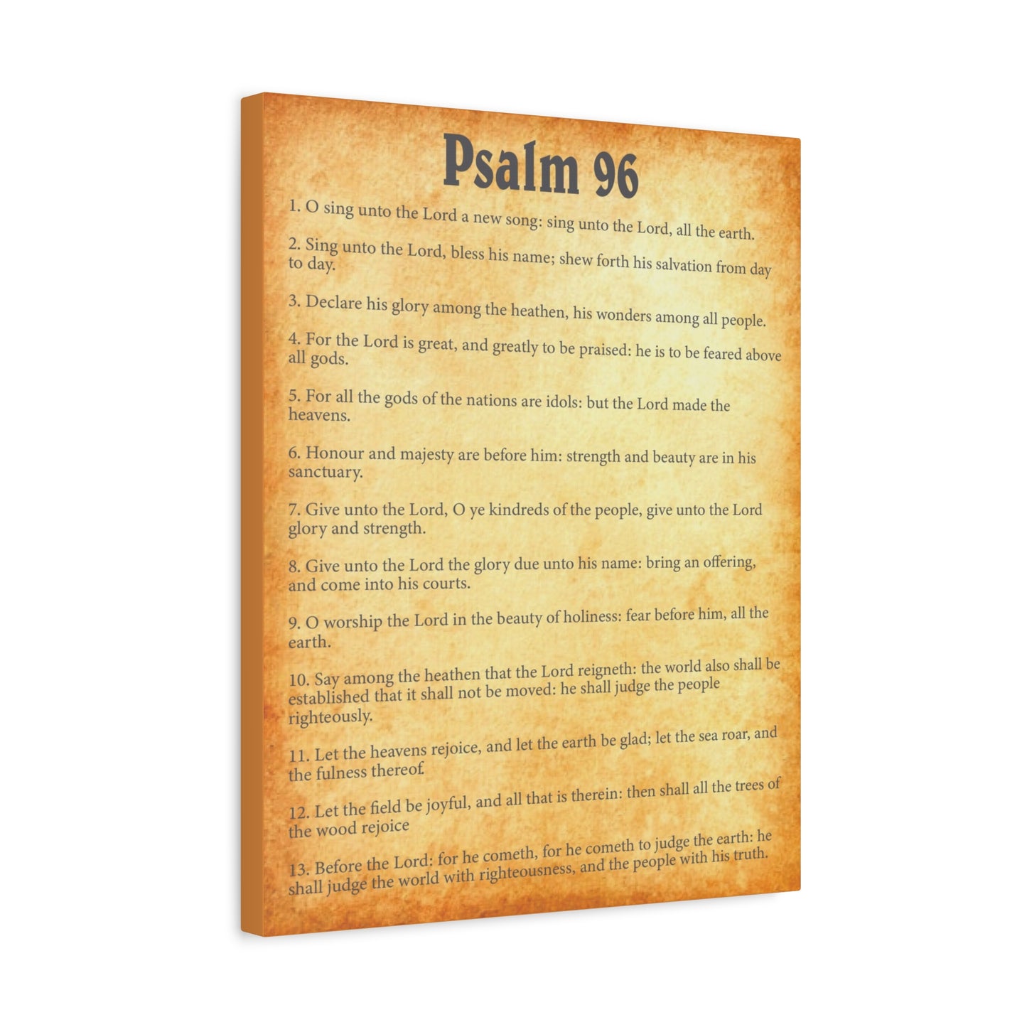 Scripture Walls Psalm 96:11 Gold Bible Chapter Canvas Christian Wall Art Ready to Hang