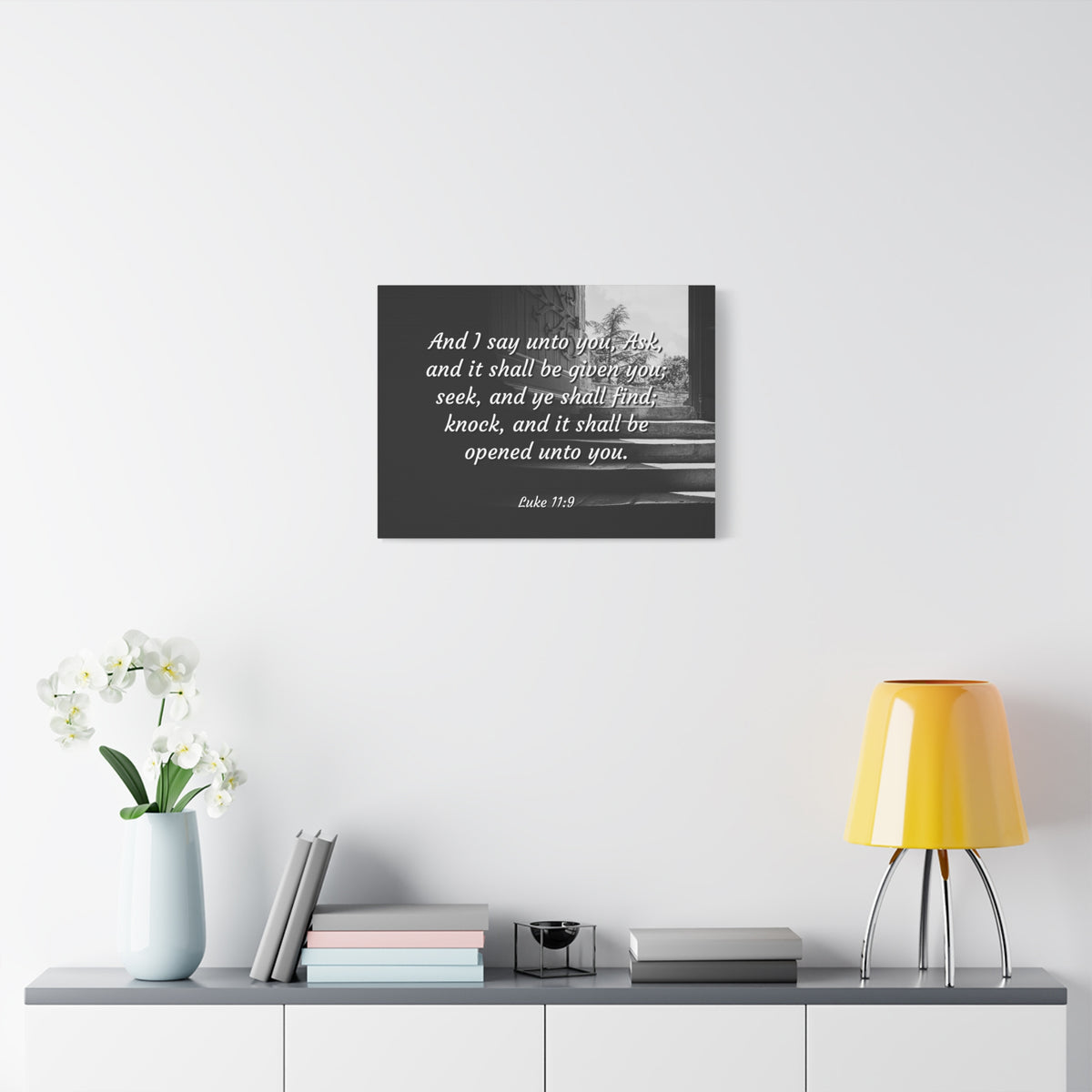 Scripture Canvas Opened Luke 1:9 Christian Wall Art Bible Verse Print Ready to Hang