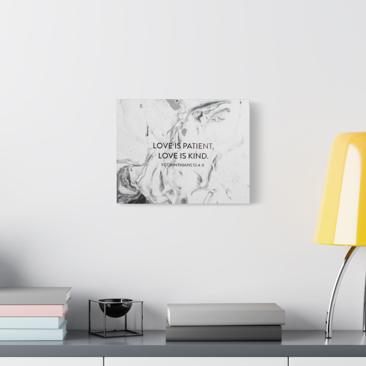 Scripture Canvas Love Is Patient 1 Corinthians 13:4-8 Christian Wall Art Bible Verse Print Ready to Hang