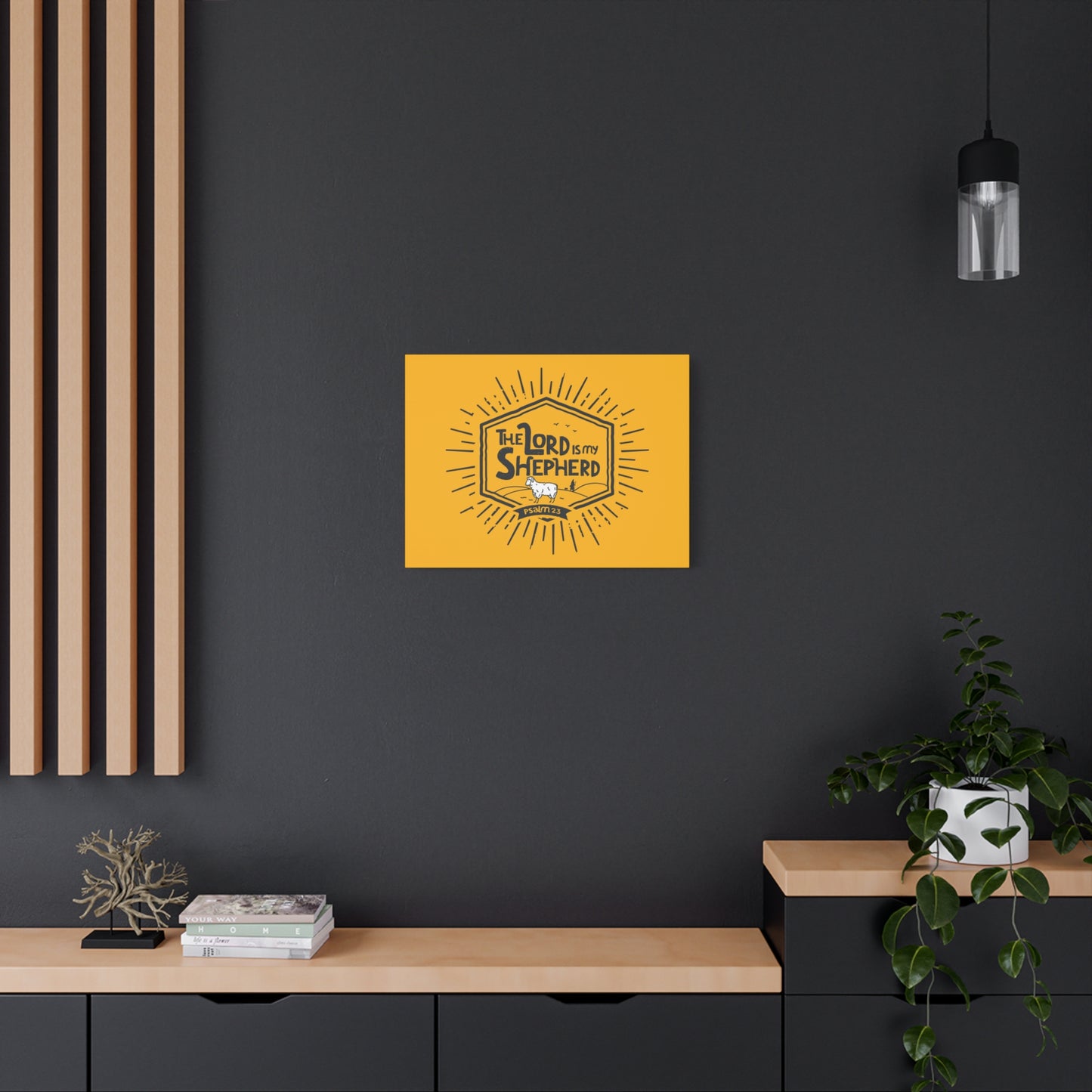 Scripture Canvas The Lord Is My Shepherd Psalm 23 Christian Wall Art Bible Verse Print Ready to Hang