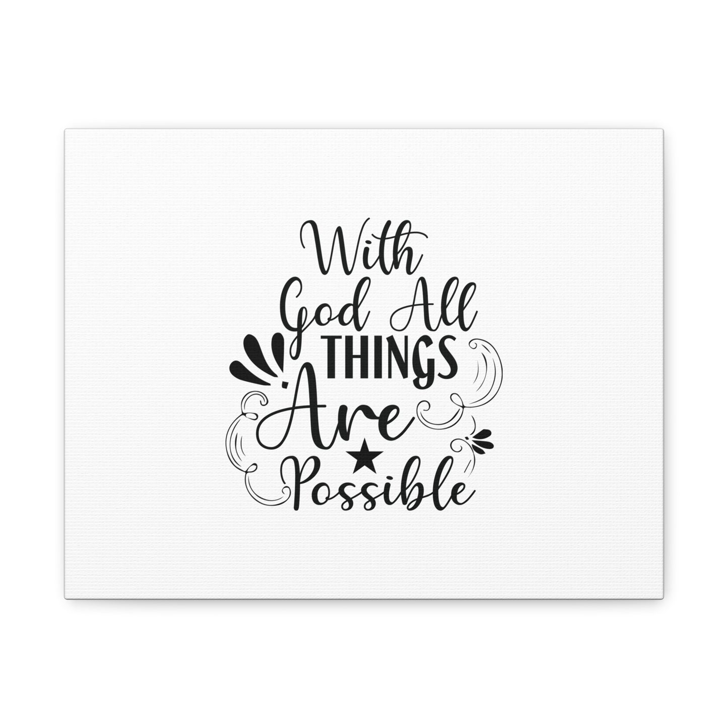 With God All Things Are Possible Matthew 19:26 Christian Wall Art Bible Verse Print Ready to Hang