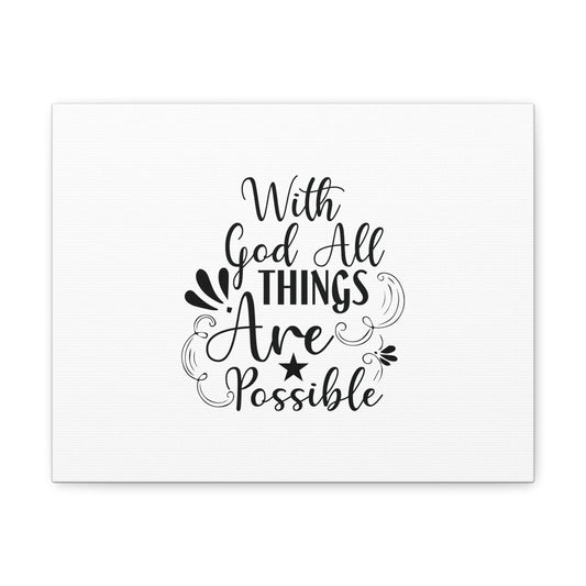 With God All Things Are Possible Matthew 19:26 Christian Wall Art Bible Verse Print Ready to Hang