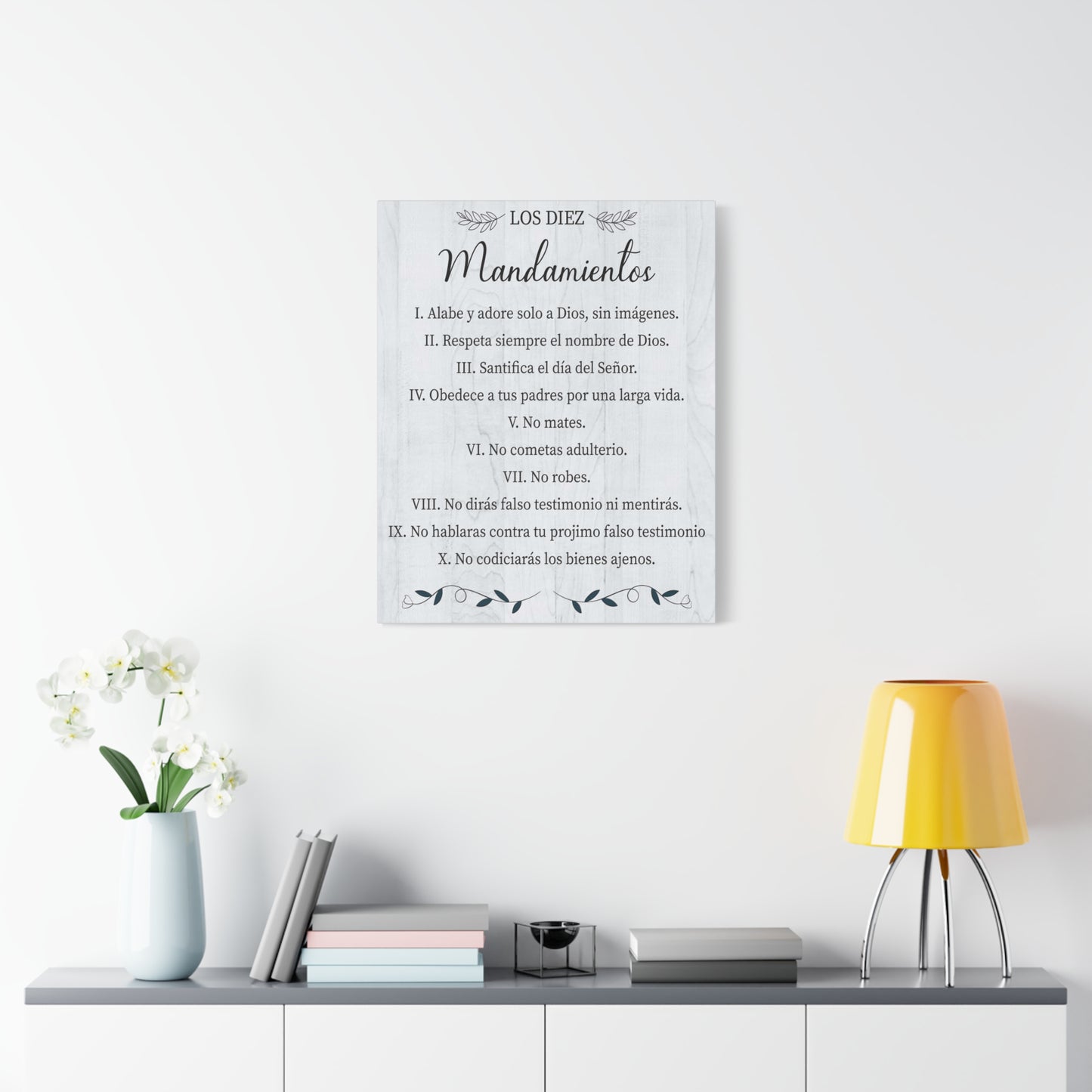 Los Diez Mandamientos 10 Commandments Exodus 20:2-17 Spanish Portrait Christian Wall Art Bible Verse Print Ready to Hang