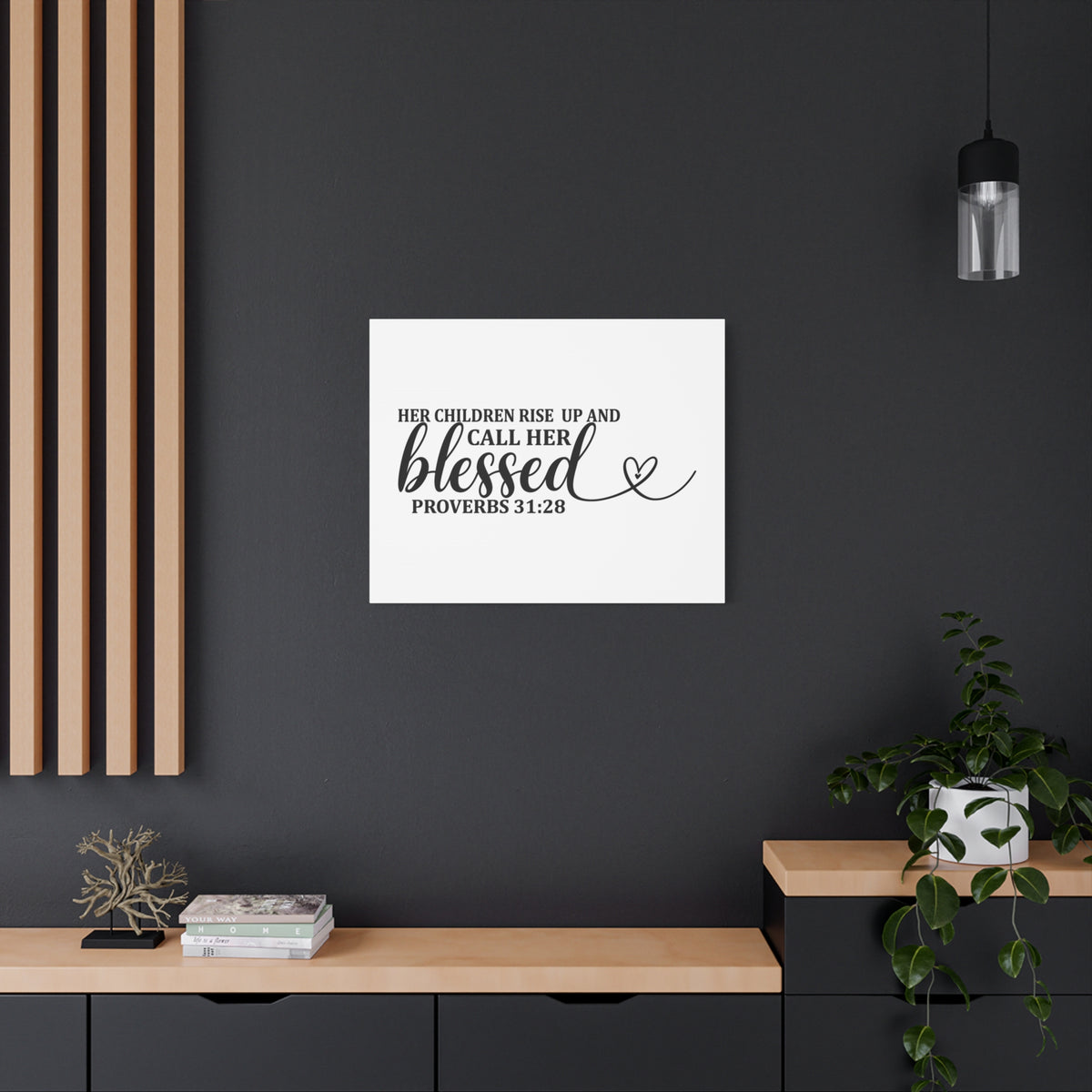 Scripture Canvas Call Her Blessed Proverbs 31:28 Christian Wall Art Bible Verse Print Ready to Hang