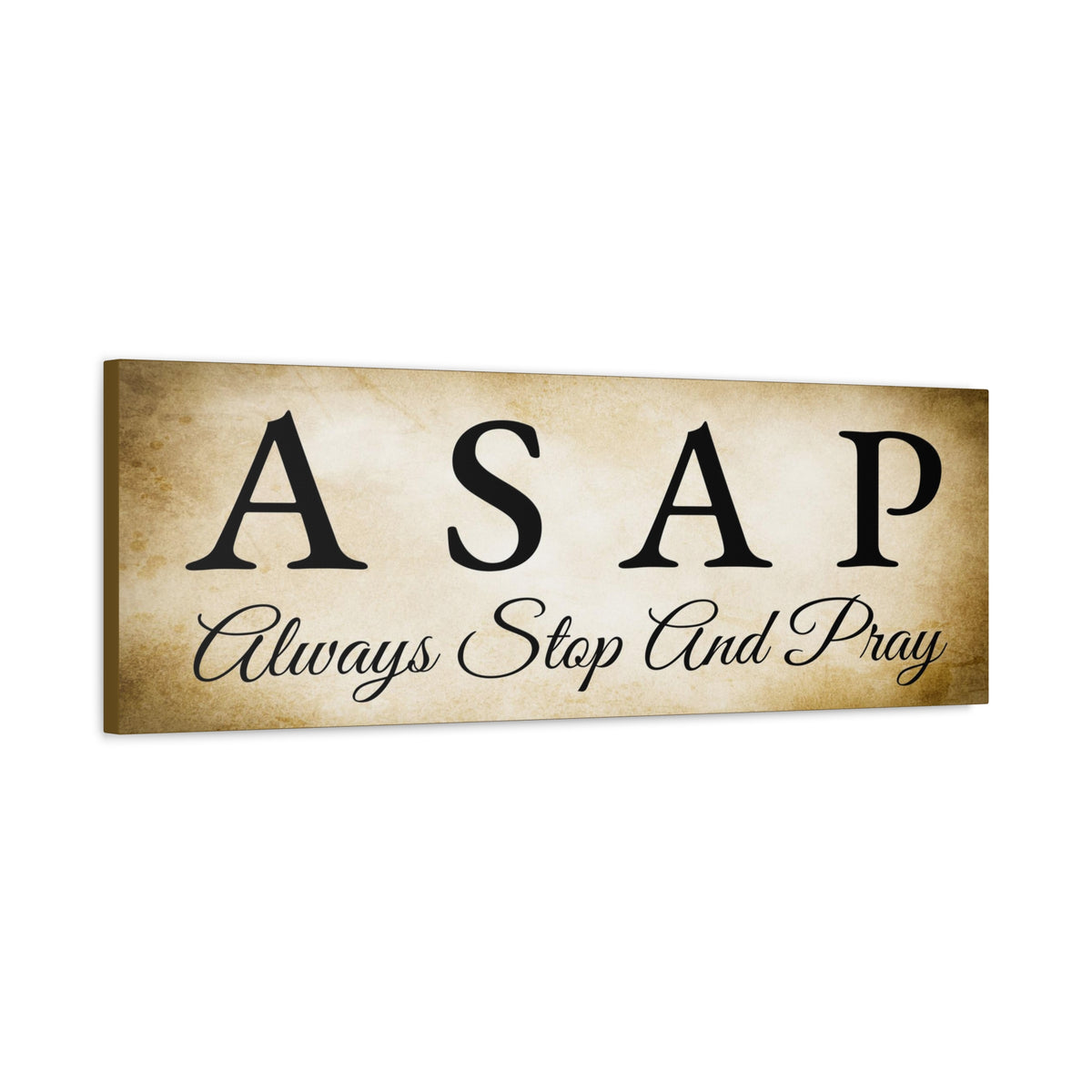 Scripture Walls Stop & Pray 1 Thessalonians 5:17 Gold Bible Verse Canvas Christian Wall Art Ready to Hang Unframed