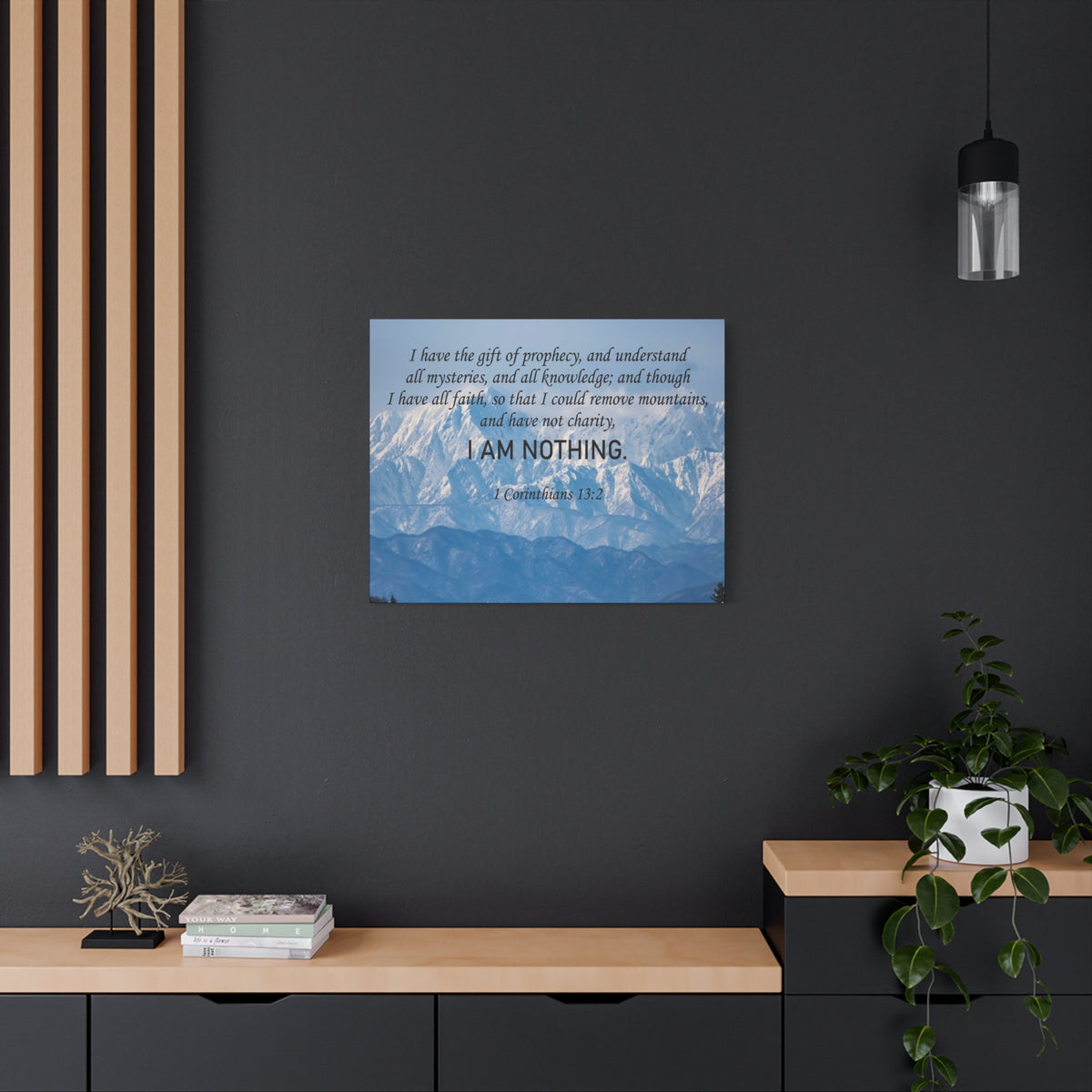 Scripture Canvas I Am Nothing 1 Corinthians 13:2 Christian Wall Art Bible Verse Print Ready to Hang