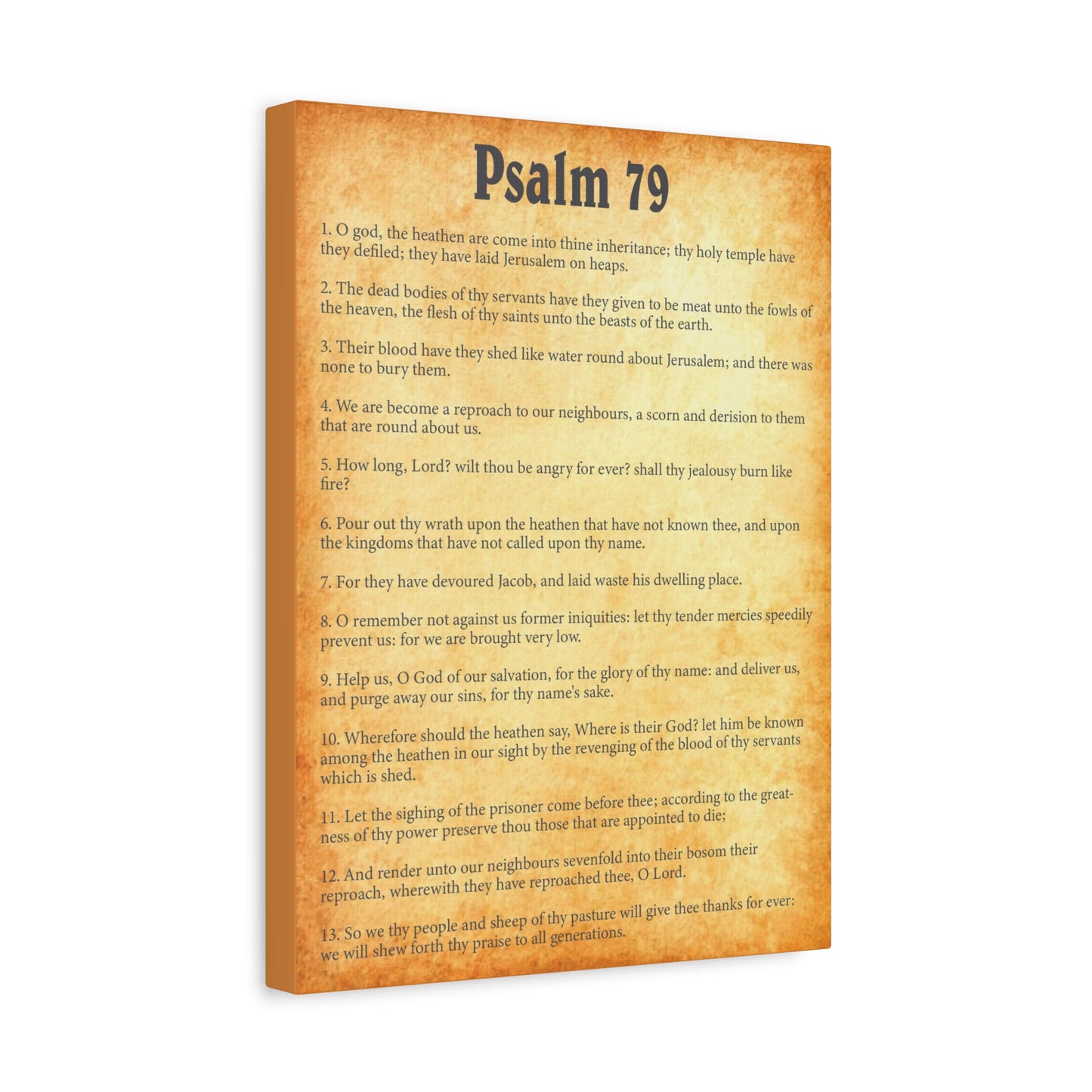 Scripture Walls Psalm 79 Gold Bible Chapter Canvas Christian Wall Art Ready to Hang