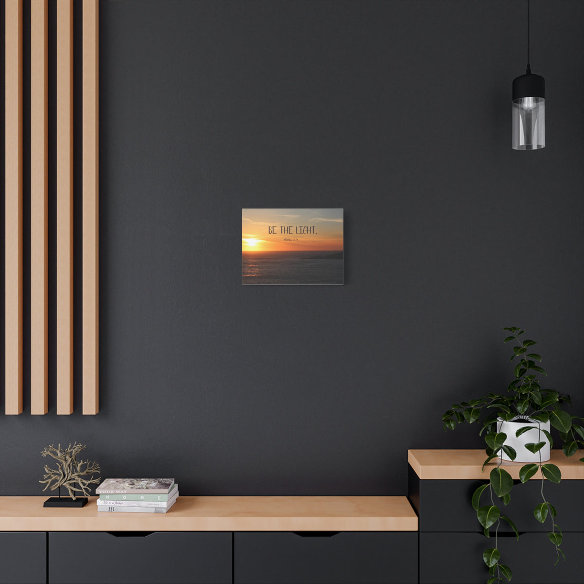 Scripture Canvas The Light Matthew 5:14 Christian Wall Art Bible Verse Print Ready to Hang