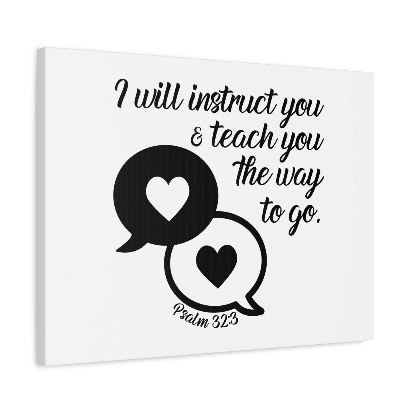 Scripture Canvas Instruct You Psalm 32:3 Christian Wall Art Bible Verse Print Ready to Hang