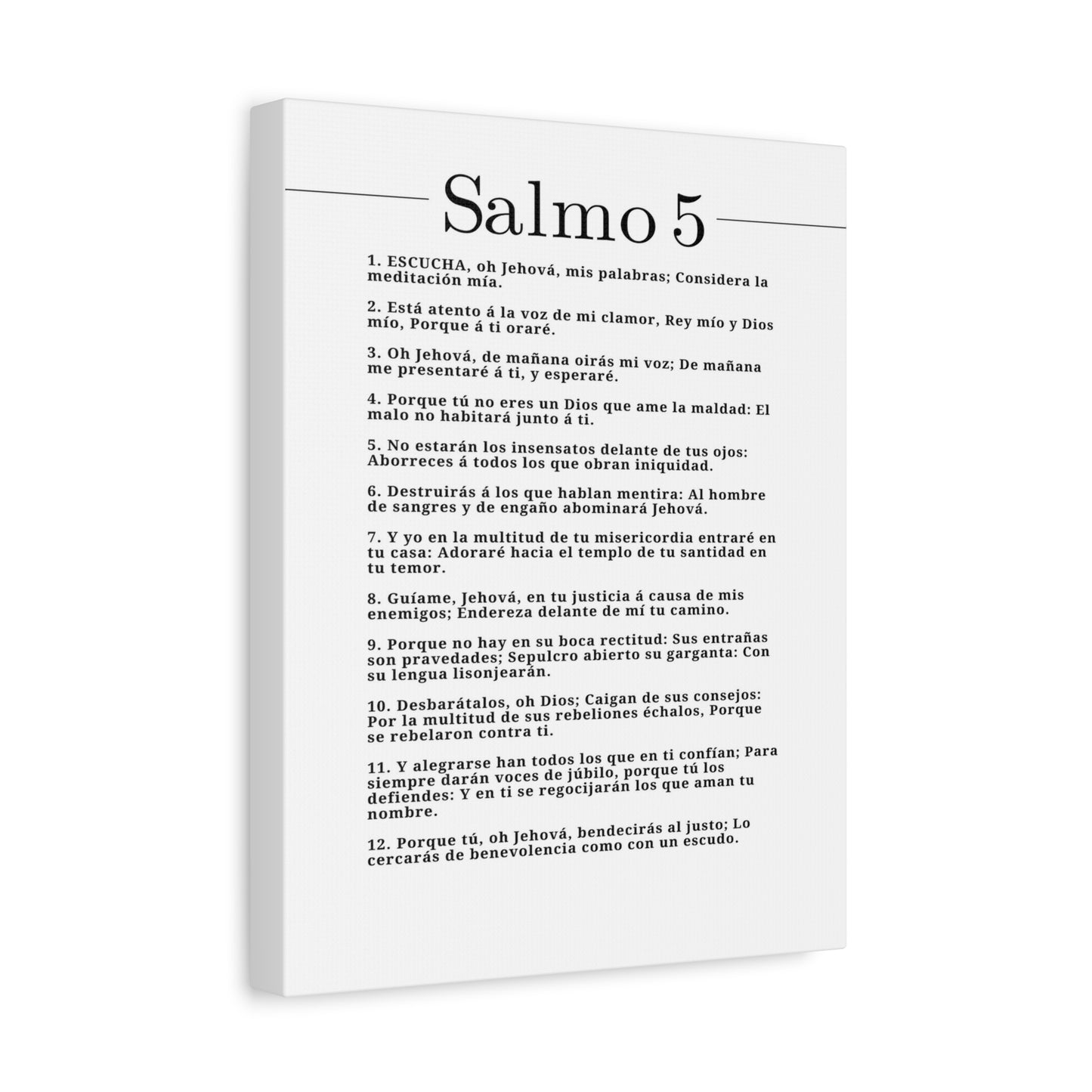 Salmo 5 Impresión De Arte Cristiano en la Pared Lista Para Colgar