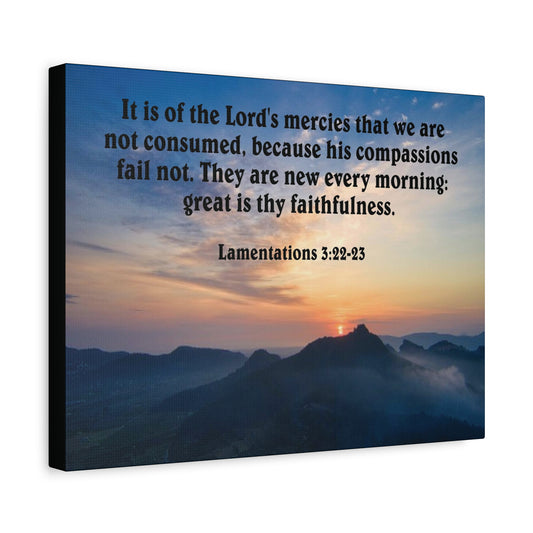 Scripture Walls Canvas Great is Thy Faithfulness Lamentations 3:22-23 KJV Wall Art Christian Home Decor