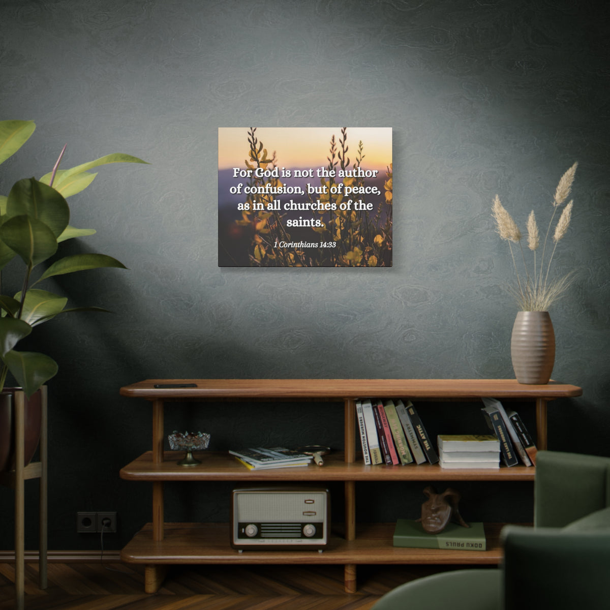 Scripture Canvas The Saints 1 Corinthians 14:33 Christian Wall Art Bible Verse Print Ready to Hang