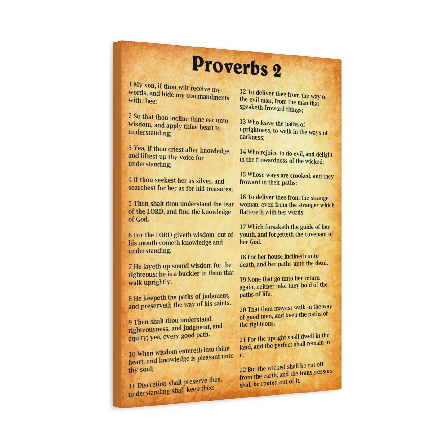 Scripture Walls Proverbs Chapter 2 Gold Bible Canvas Christian Wall Art Ready to Hang Unframed