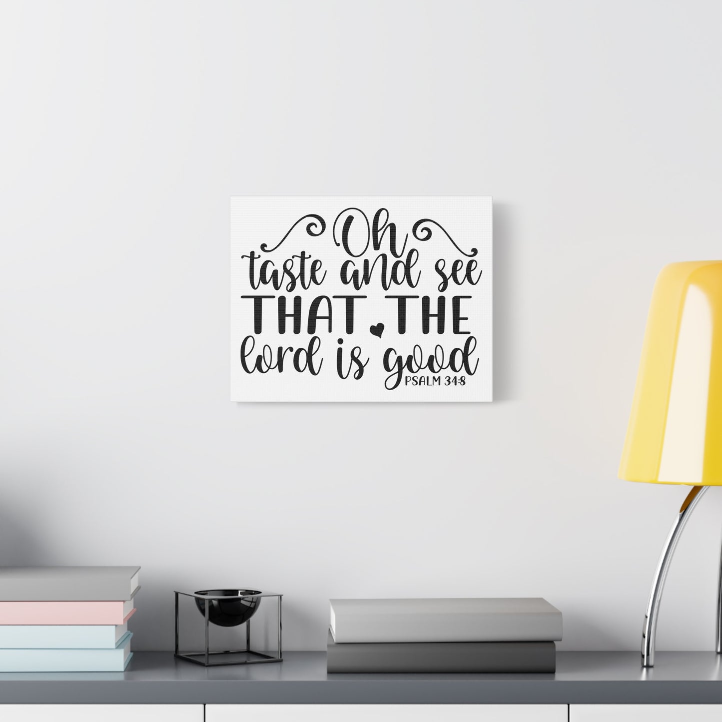 Scripture Canvas Oh Taste And See That Psalm 34:8 Christian Wall Art Bible Verse Print Ready To Hang