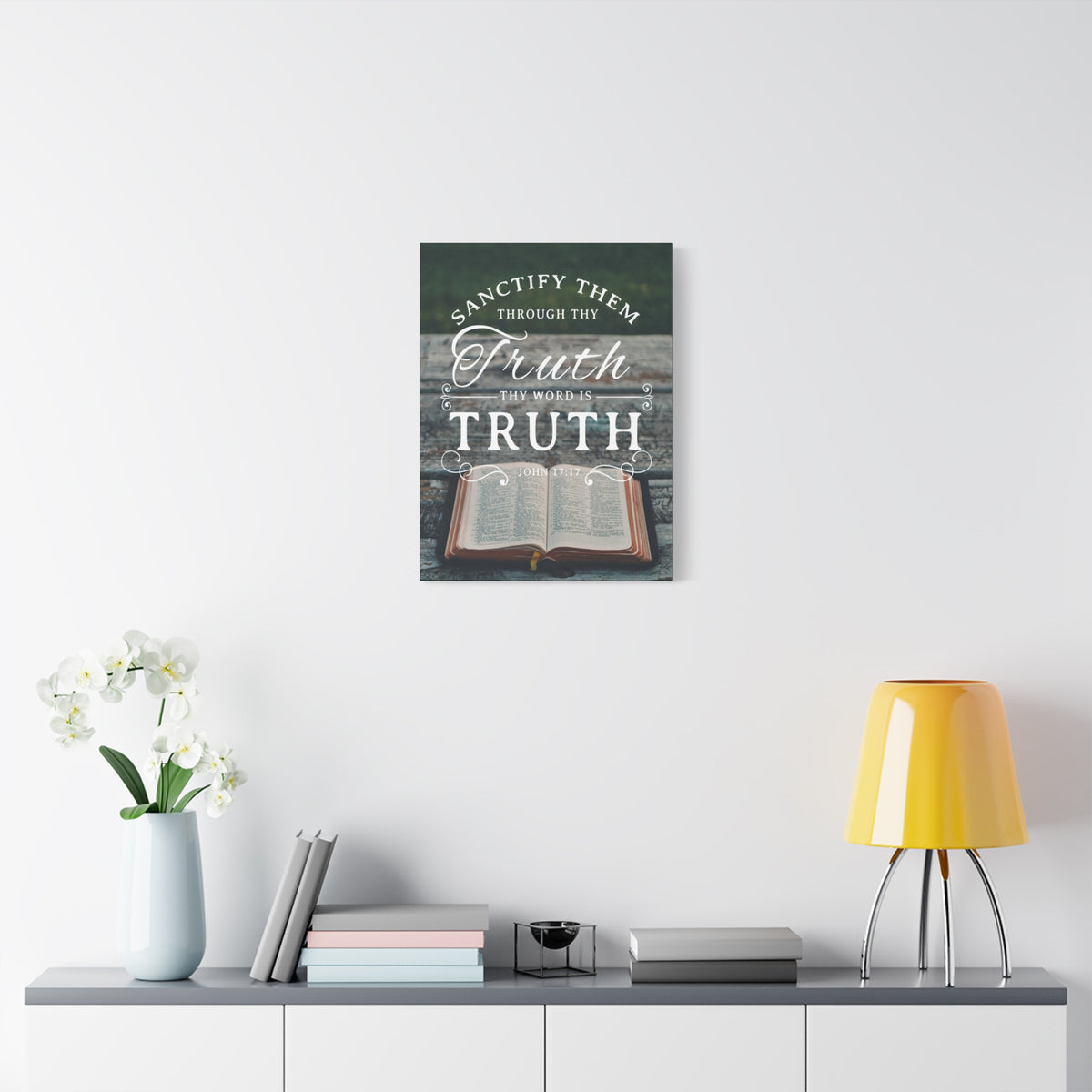 Scripture Canvas Thy Word is Truth John 17:17 Christian Wall Art Bible Verse Print Ready to Hang