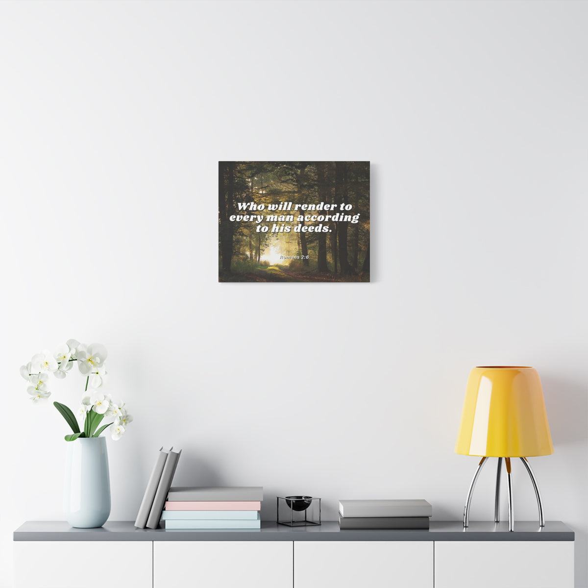 Scripture Canvas Rendered By God Romans 2:6 Christian Wall Art Bible Verse Print Ready to Hang