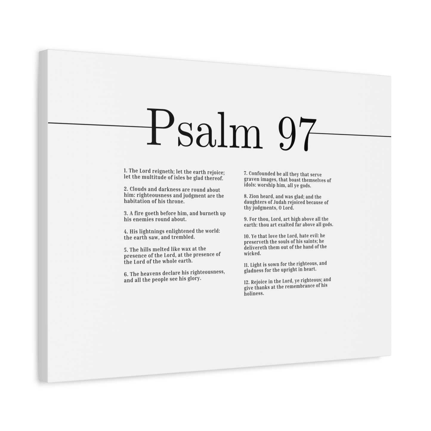 Scripture Canvas The Lord Reigneth Psalm 97 Christian Wall Art Bible Verse Print Ready to Hang