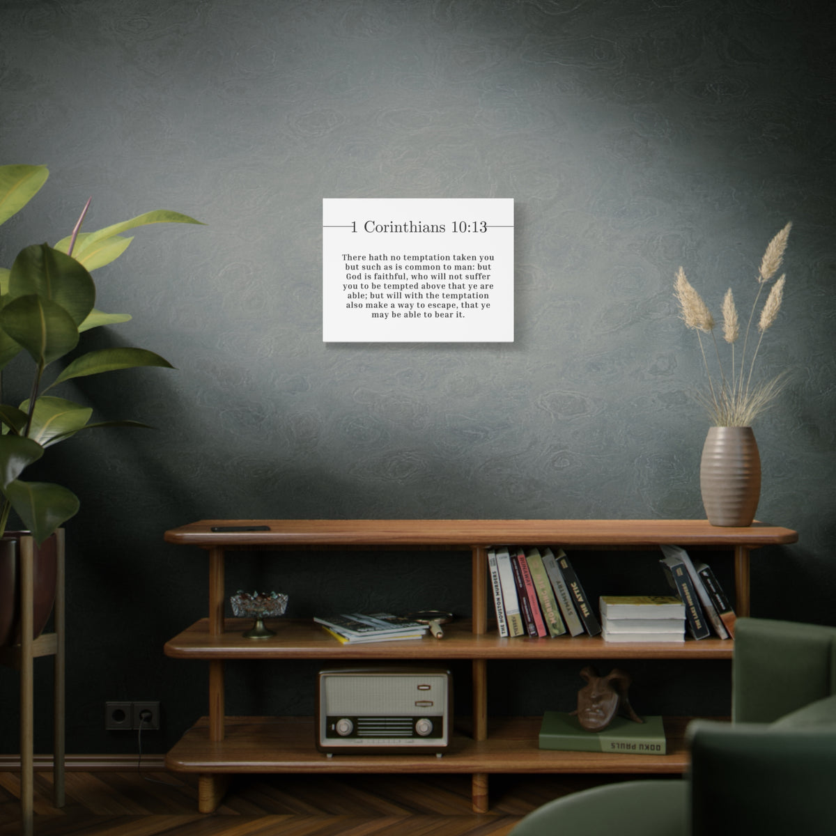 Scripture Canvas God Is Faithful 1 Corinthians 10:13 Christian Wall Art Bible Verse Print Ready to Hang