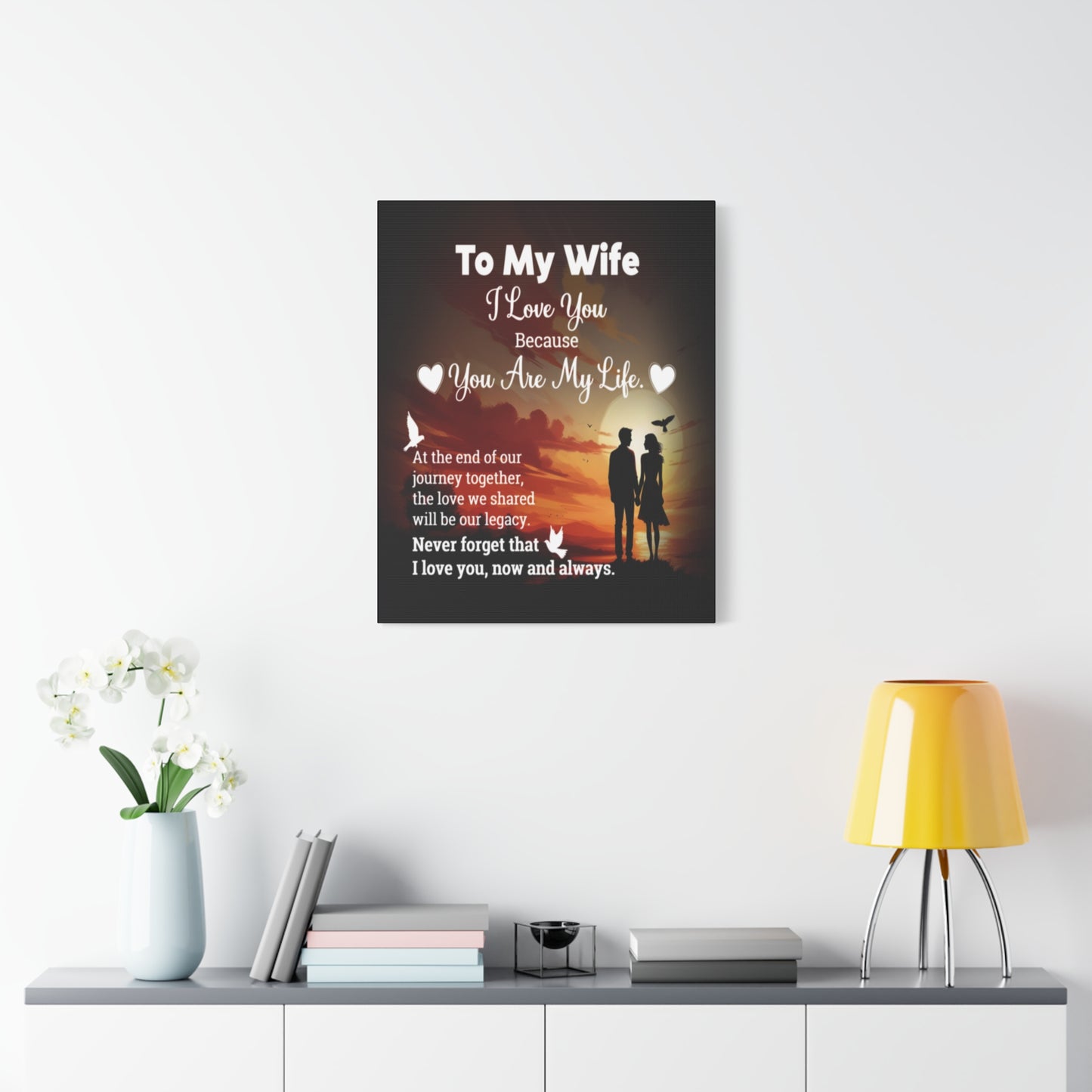 To My Wife Sunset Romance Canvas Wall Art - Heartfelt Gift of Love & Legacy