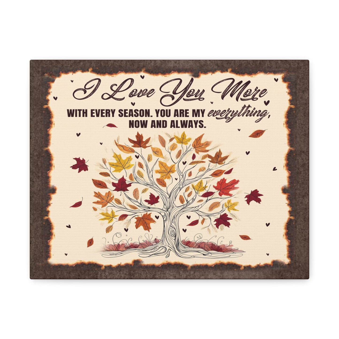 To My Wife I Love You More - Seasonal Tree of Love Canvas Wall Art - Heartfelt Gift for Every Season