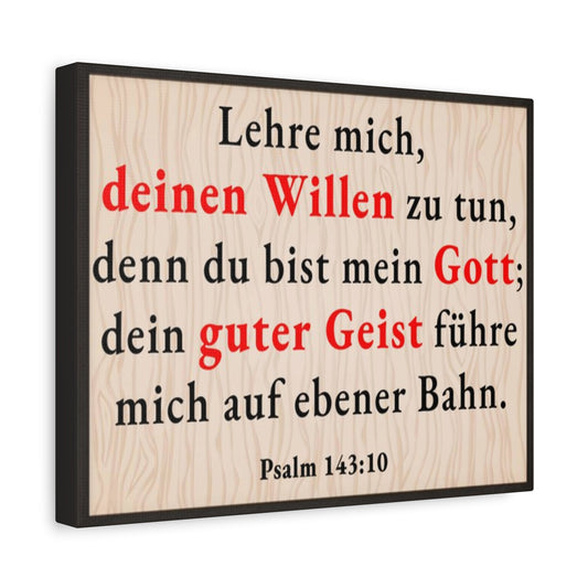 Scripture Walls Psalm 143:10 Doing Your Will German Bible Verse Canvas Christian Wall Art Ready to Hang Unframed