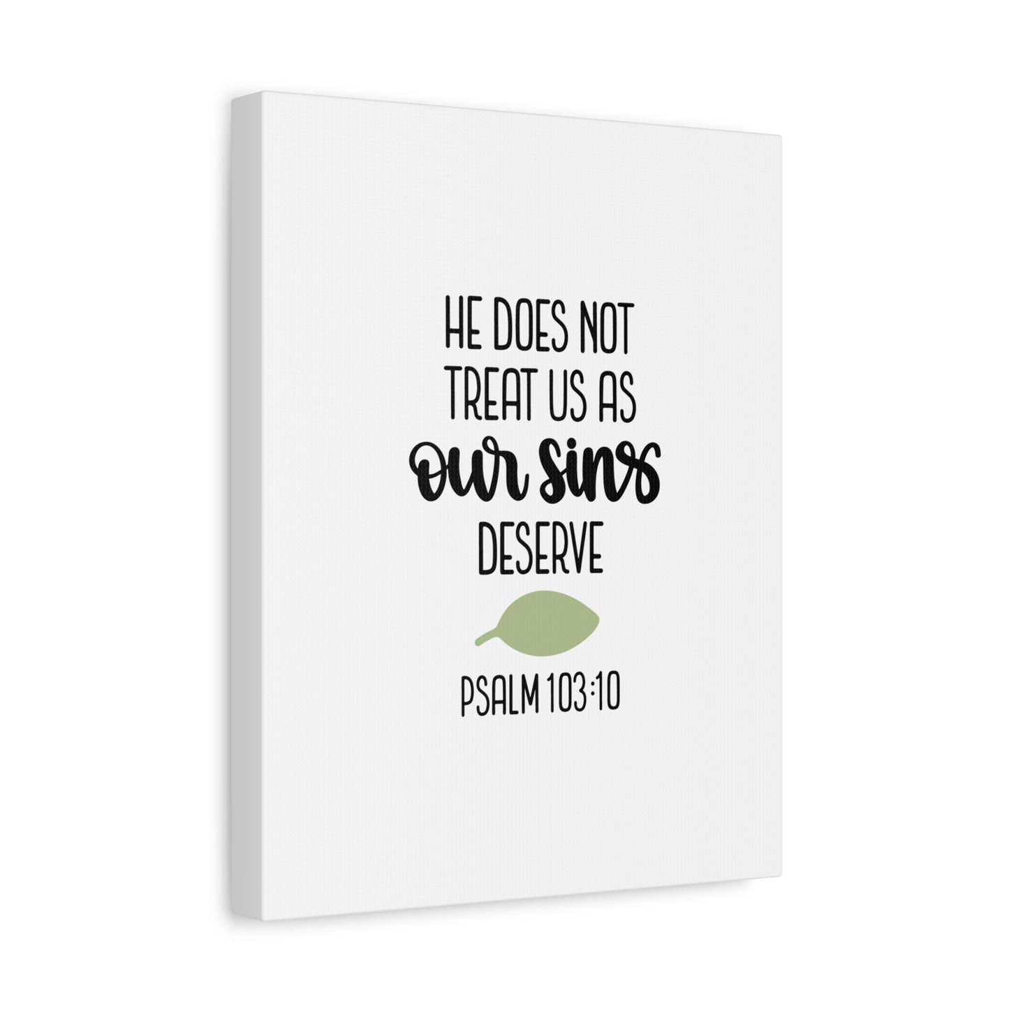 Scripture Canvas Our Sins Psalm 103:10 Christian Wall Art Bible Verse Print Ready to Hang